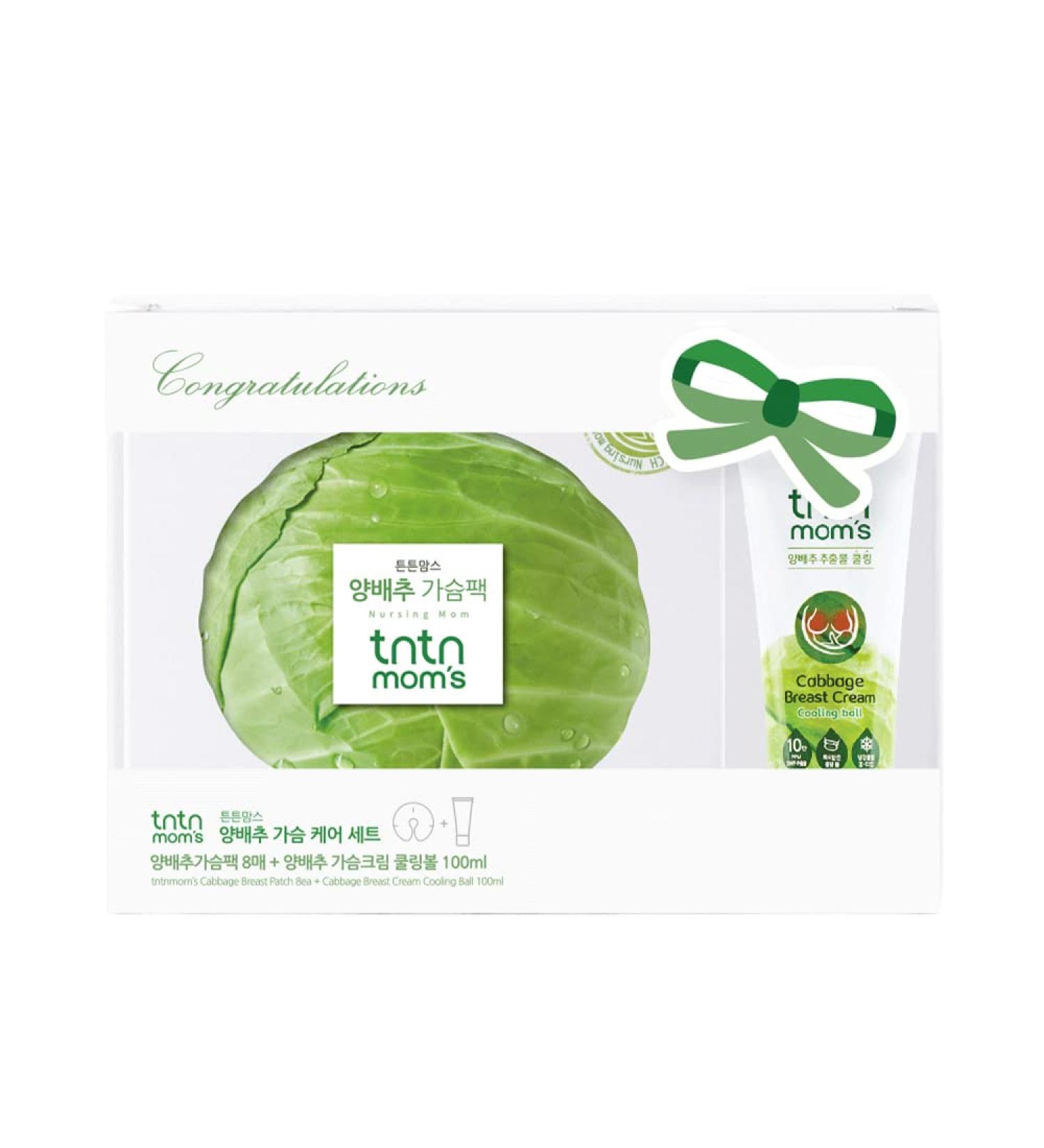 TNTN MOM'S Cabbage Breast Care Set - 8 Patch + 3.38 Fl oz Cream for Breastfeeding and Pregnancy - Buy Online on SooperMarket.com