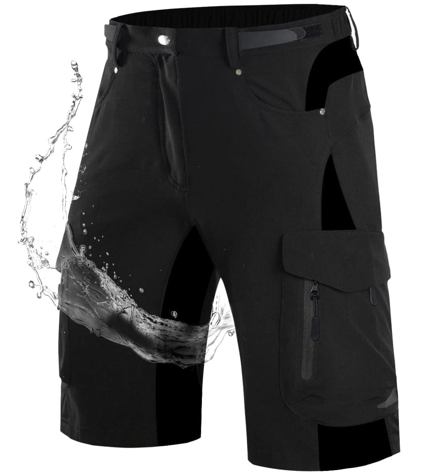 Waspornow Men's Cargo Shorts - 6 Pocket Summer Hiking & MTB Pants - Black Chino Stretch Bermuda - Buy Online on SooperMarket.com