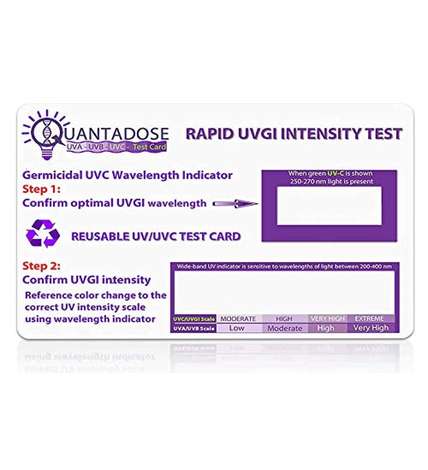 QuantaDose 2nd Gen Reusable UVC Light Test Card - UV Intensity Strip, UVA/UVB/UVC Sensitive - Buy Online on SooperMarket.com