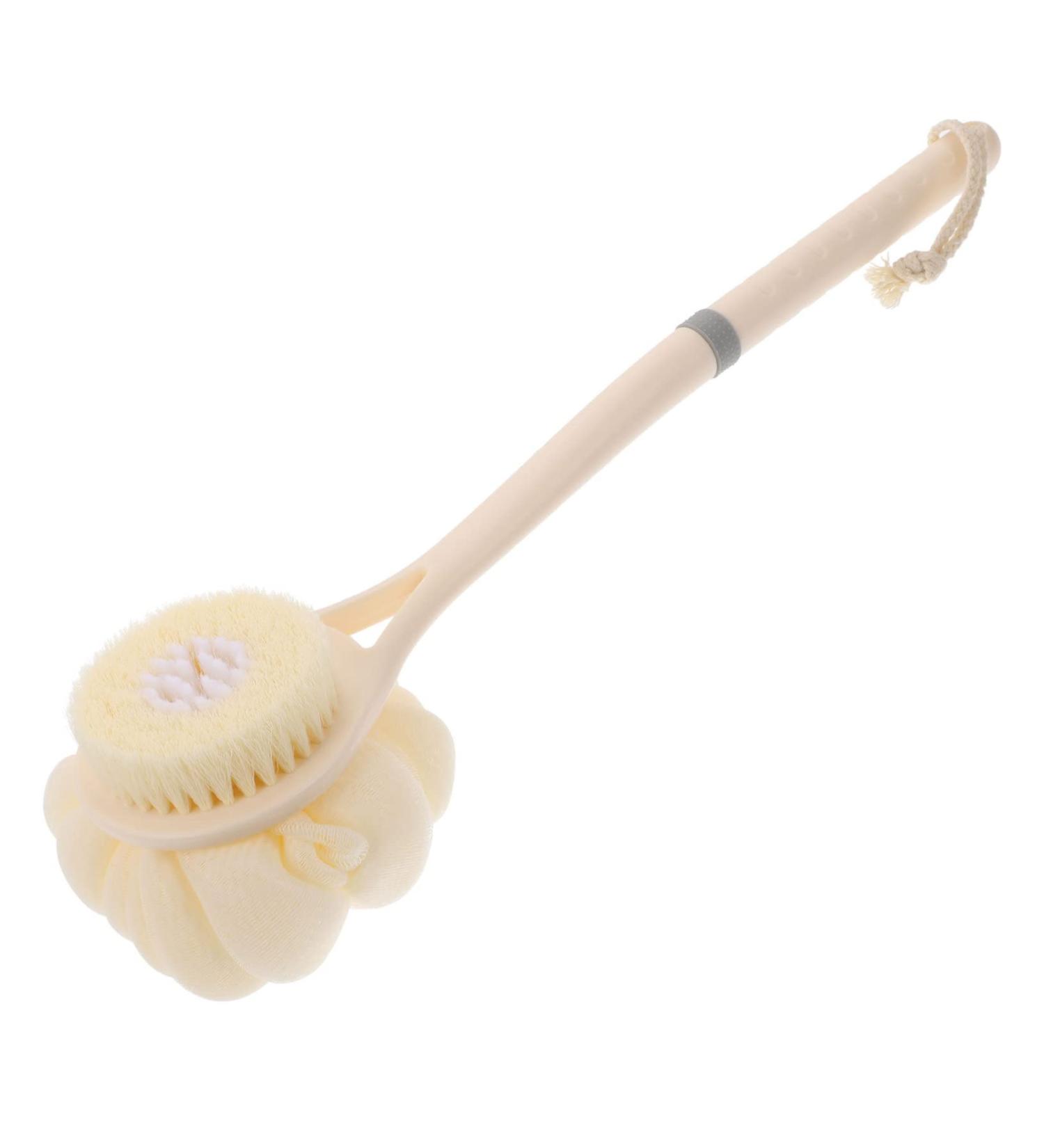 FRCOLOR Bath Brush Loofah Sponge | Exfoliating Shower Scrubber for Back | Bathroom Accessory 37.5x11x7.5 - Buy Online on SooperMarket.com