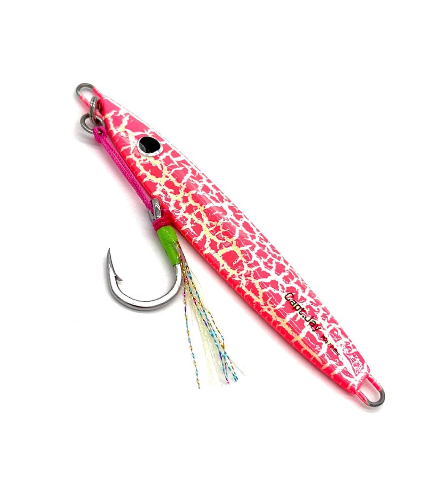 Capt Jay Fishing Saltwater Jigs - 80g New Leopard Pink - Speed, Slow, Pitching & Vertical Jigging Lures - Buy Online on SooperMarket.com