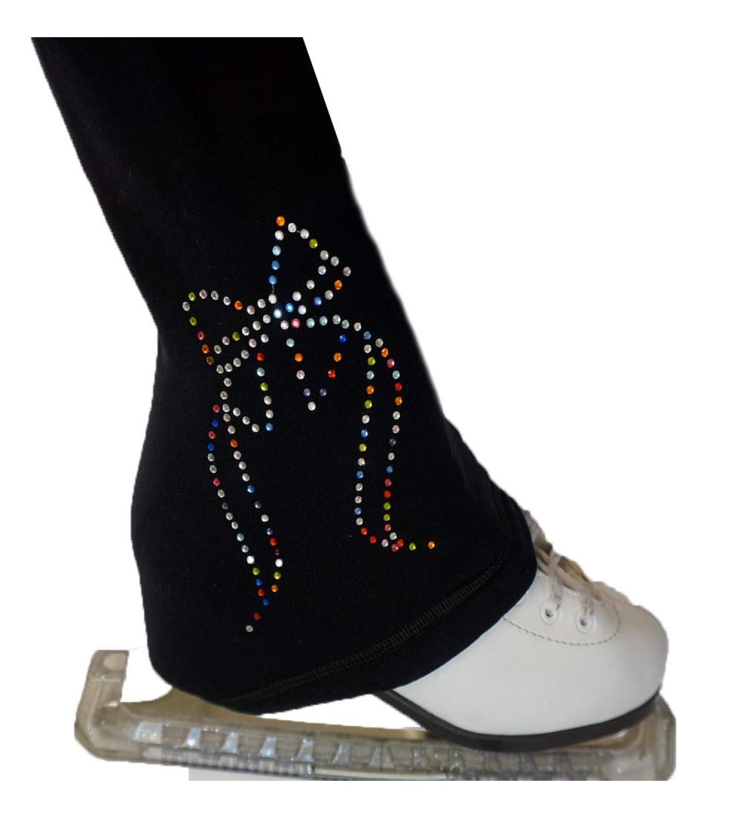 UniqGarb Figure Skating Practice Pants - Polar Fleece Black/Blue/Pink - Girl L (10-12) - Buy Online on SooperMarket.com