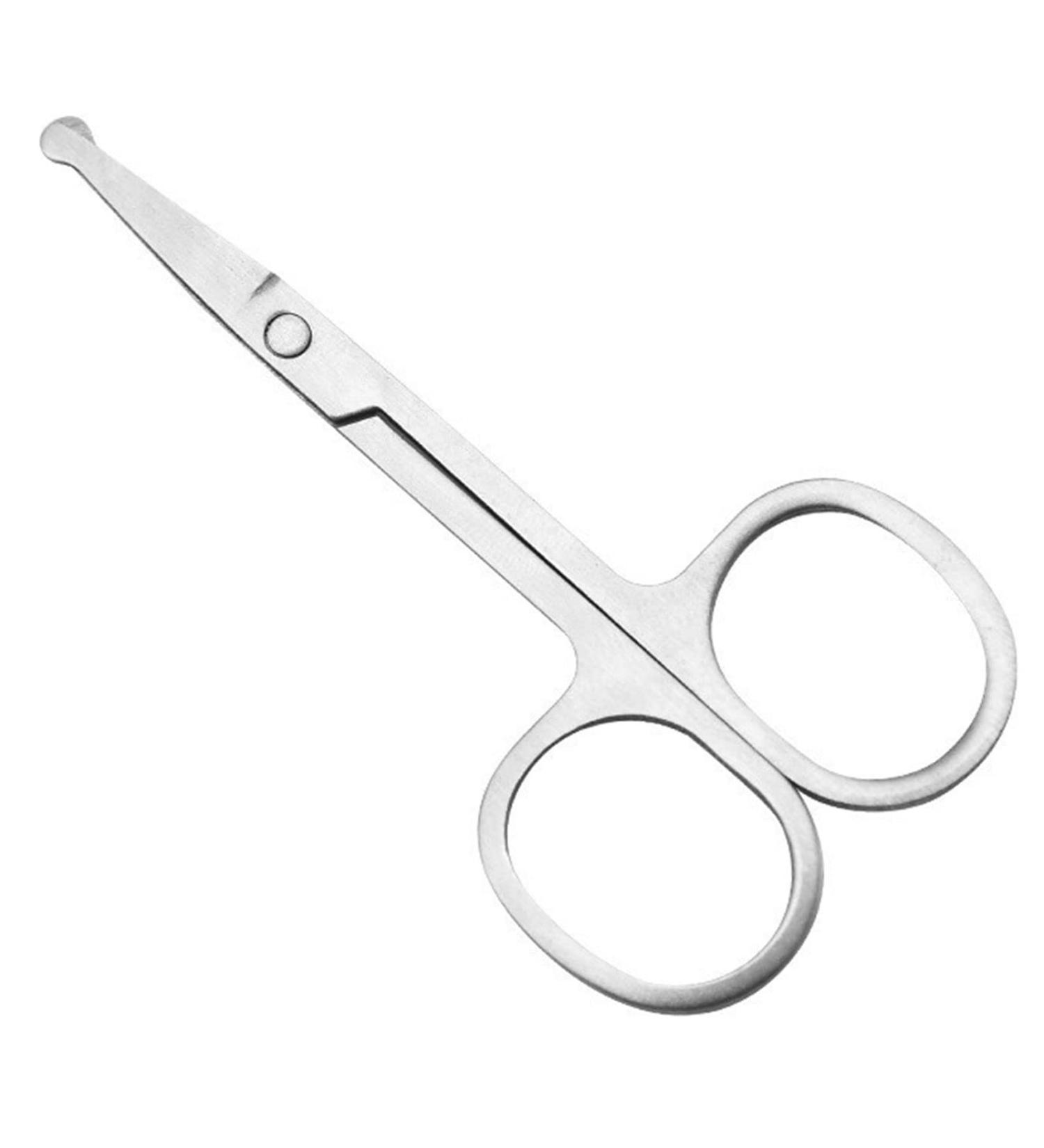 TEMKIN Nose Hair Trimmer - Mini Stainless Steel Ergonomic Cutter for Men & Women - Portable Round Head Scissors in Silver - Best Beauty Tool for Smooth Grooming - Buy Online on SooperMarket.com