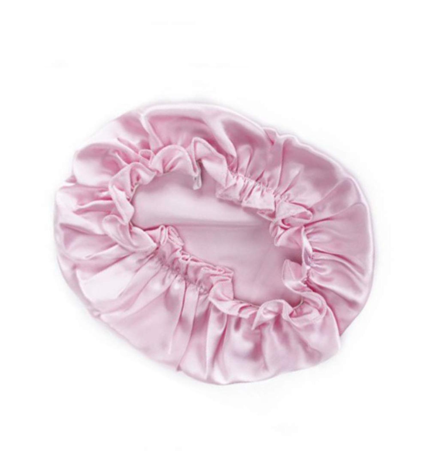 Silk Sleep Cap for Women - Pink Medium Size | Silk Night Cap for Hair Styling - Buy Online on SooperMarket.com