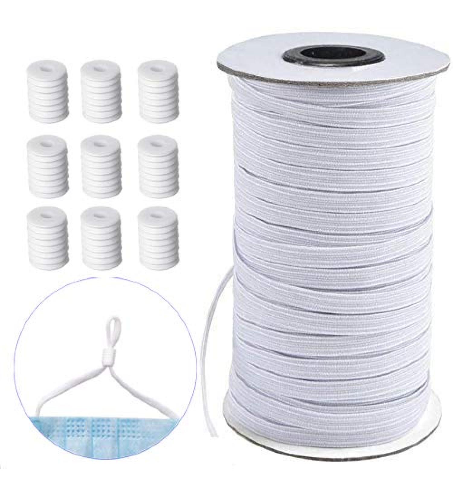Premium Quality 5MM Round Elastic Cord for Sewing Masks - 185 Yards | Soft Stretchy Elastic String for DIY Crafts - Buy Online on SooperMarket.com