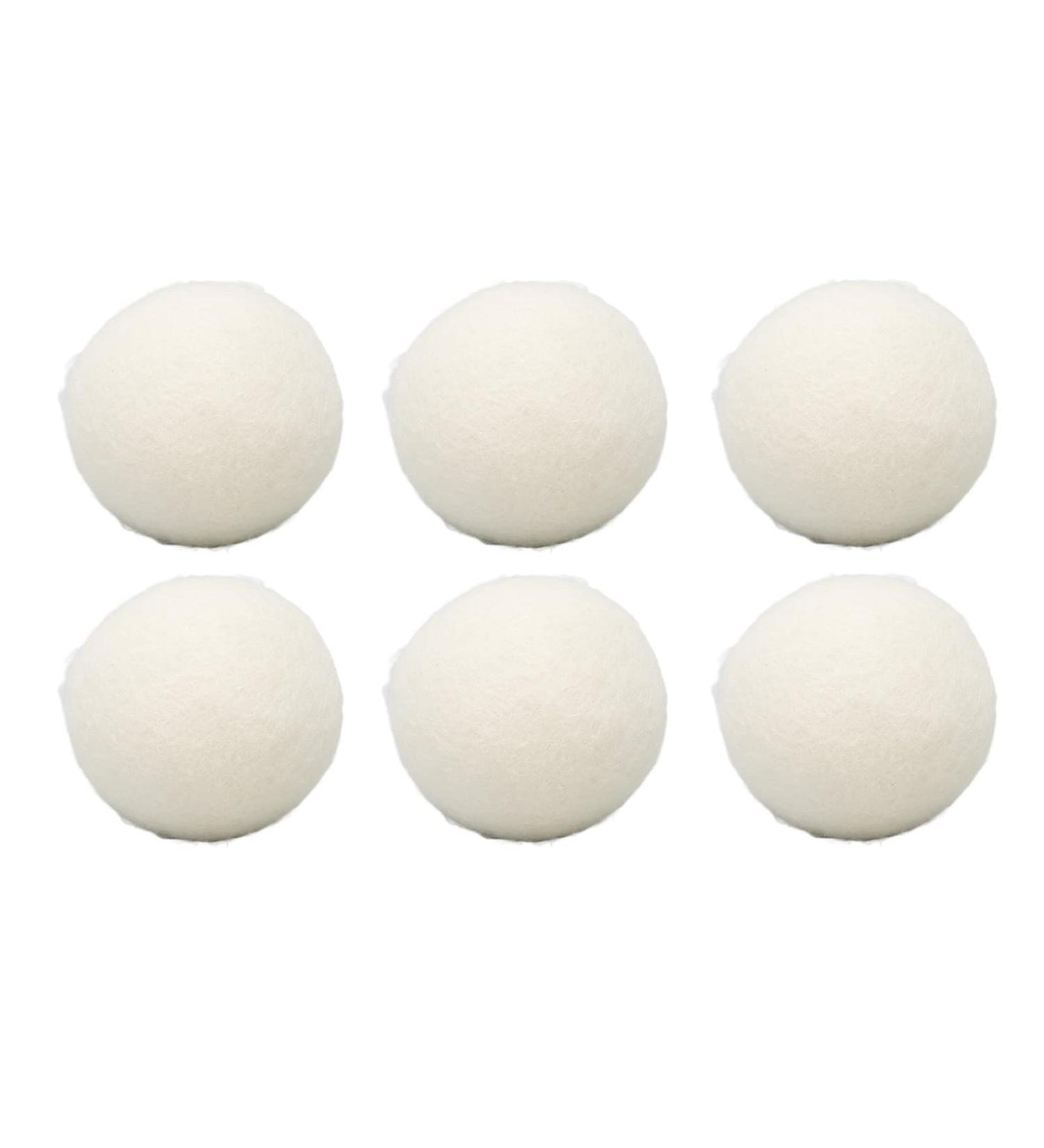 Wool Drying Balls - Eco-Friendly Odour Removal Fabric Softener | Reusable 6 Pieces for Static Reduction in Laundry - Buy Online on SooperMarket.com