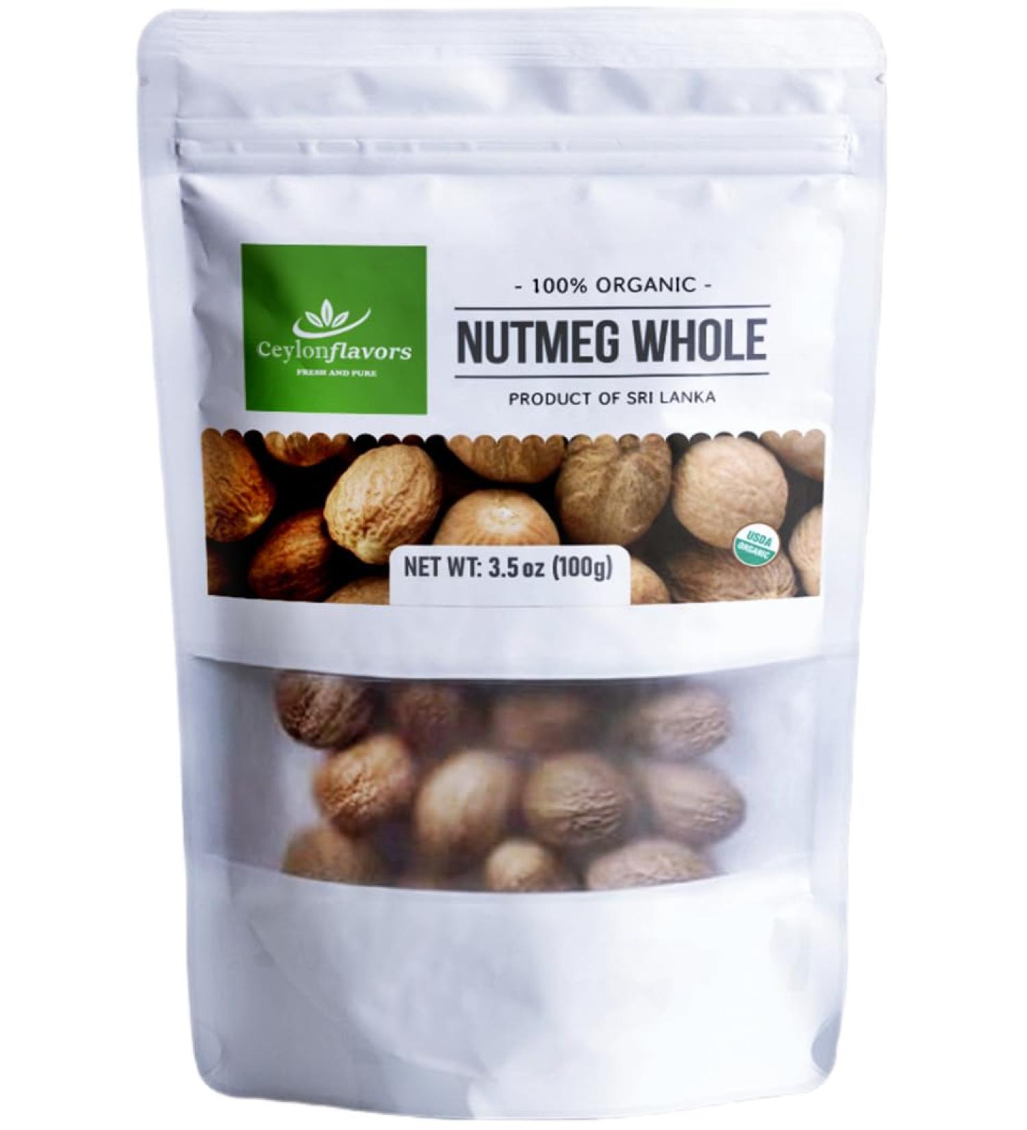 Nutmeg Seeds Whole 100g / 3.5oz Premium Grade Shell Removed and Cleaned A Quality Product - Buy Online on SooperMarket.com
