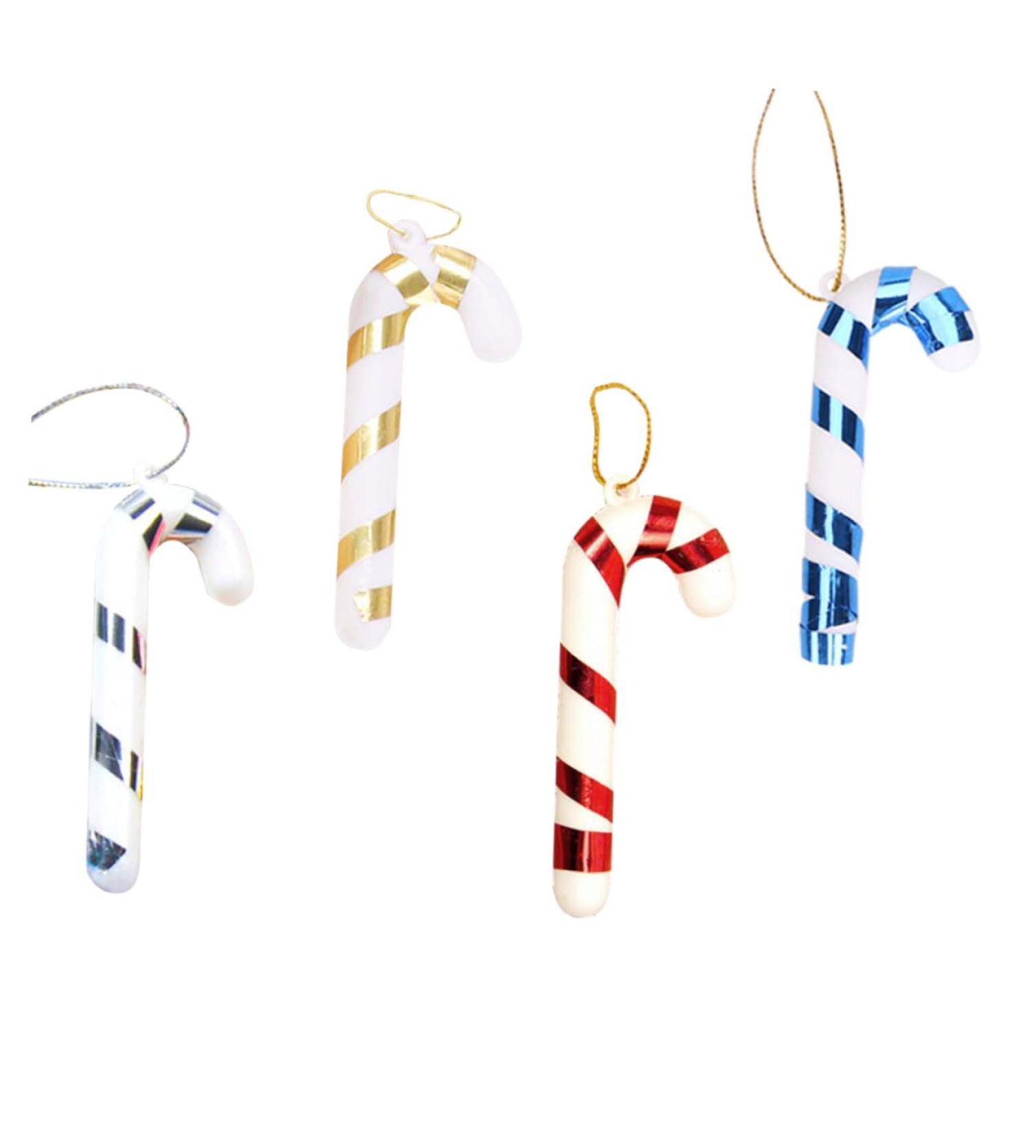 ABOOFAN 4pcs Christmas Candy Cane Ornament Candy Canes Toy Candy Walking Sticks Crutches Christmas Tree Colorful 7x2.5cm - Buy Online on SooperMarket.com