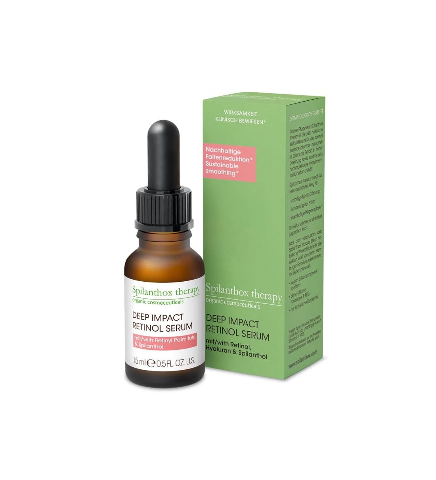 Spilanthox therapy - Deep Impact Retinol Serum - Anti-Ageing Facial Serum - Facial Care for Wrinkle Reduction - Spilanthol & Hyaluronic Acid - Vegan Natural Cosmetics - 15ml - Buy Online on SooperMarket.com