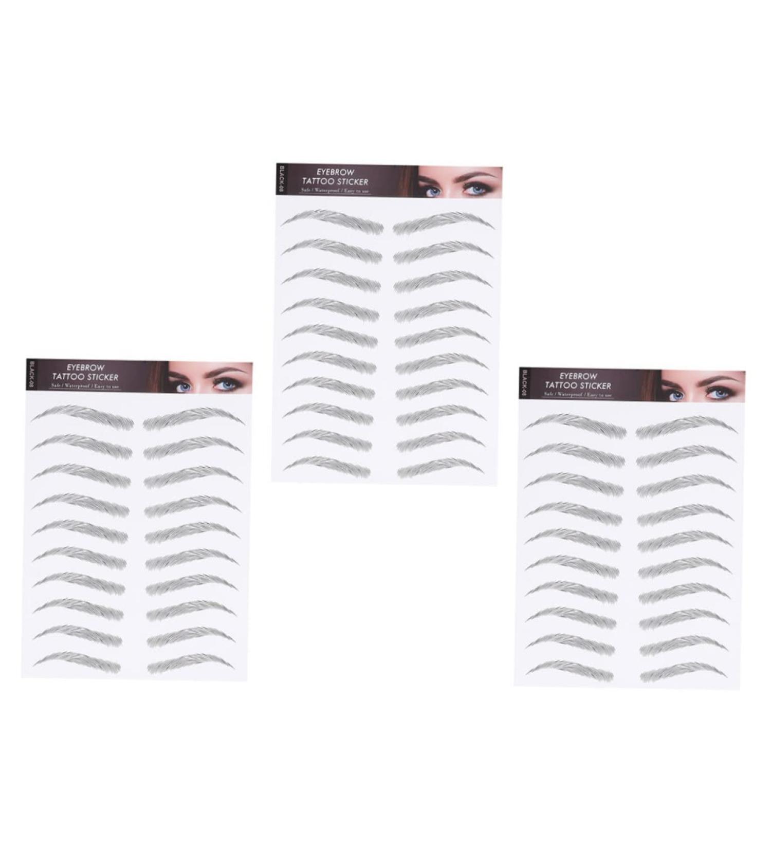 WOFASHPURET 3 Sheets Waterproof Eyebrow Stickers Stickera Peel off Imitation Eyebrow Sticker 3d Modify Cosmetic - Buy Online on SooperMarket.com
