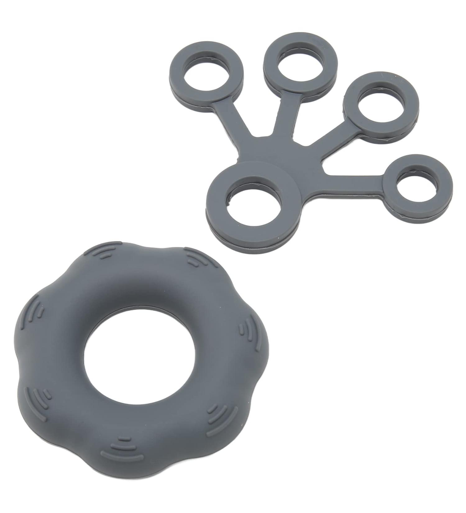 Finger Exerciser Soft Lightweight Silicone Grip Strengthener Washable Flexible for Weak Hands (Dark Grey) - Buy Online on SooperMarket.com