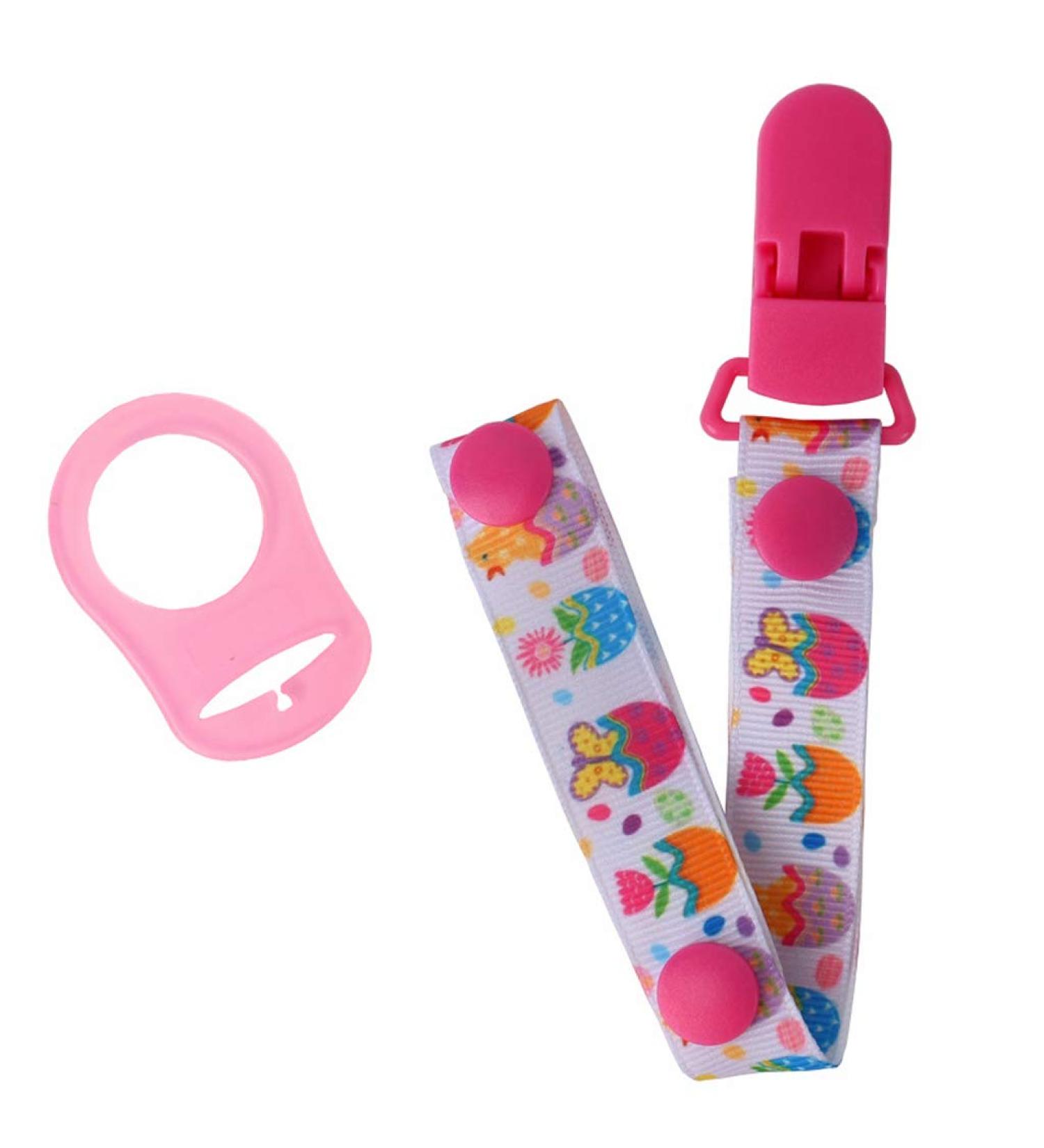 TIAN-K Pink Pacifier Chain with Clip Holder for MAM Rings | Baby Nipple Leash | International Shipping Available - Buy Online on SooperMarket.com