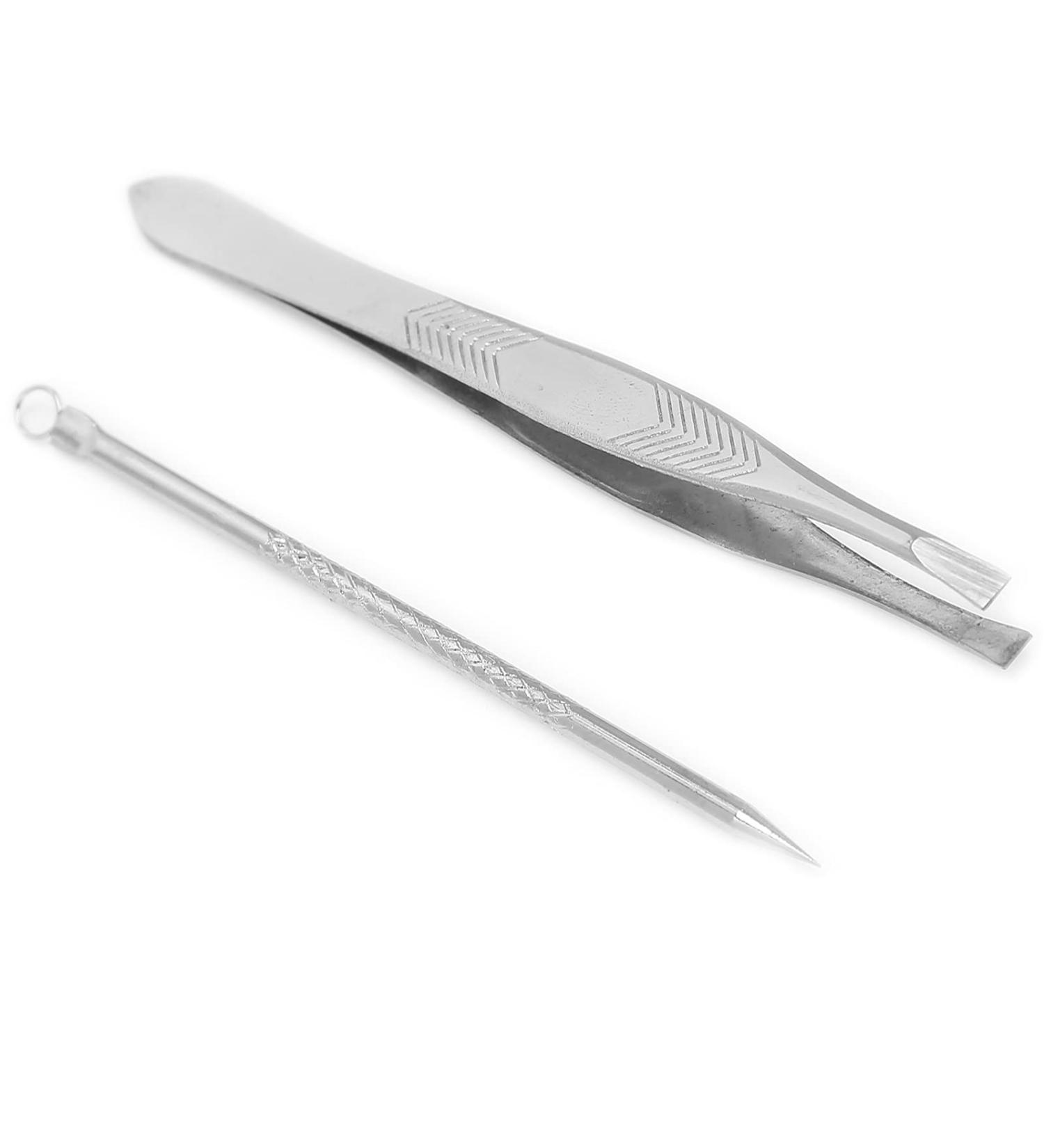 Eyebrow Tweezer & Pimple Popper Tool | Anti-Slip Handle for Comfortable Grasp | Facial Freckle Removal - Buy Online on SooperMarket.com