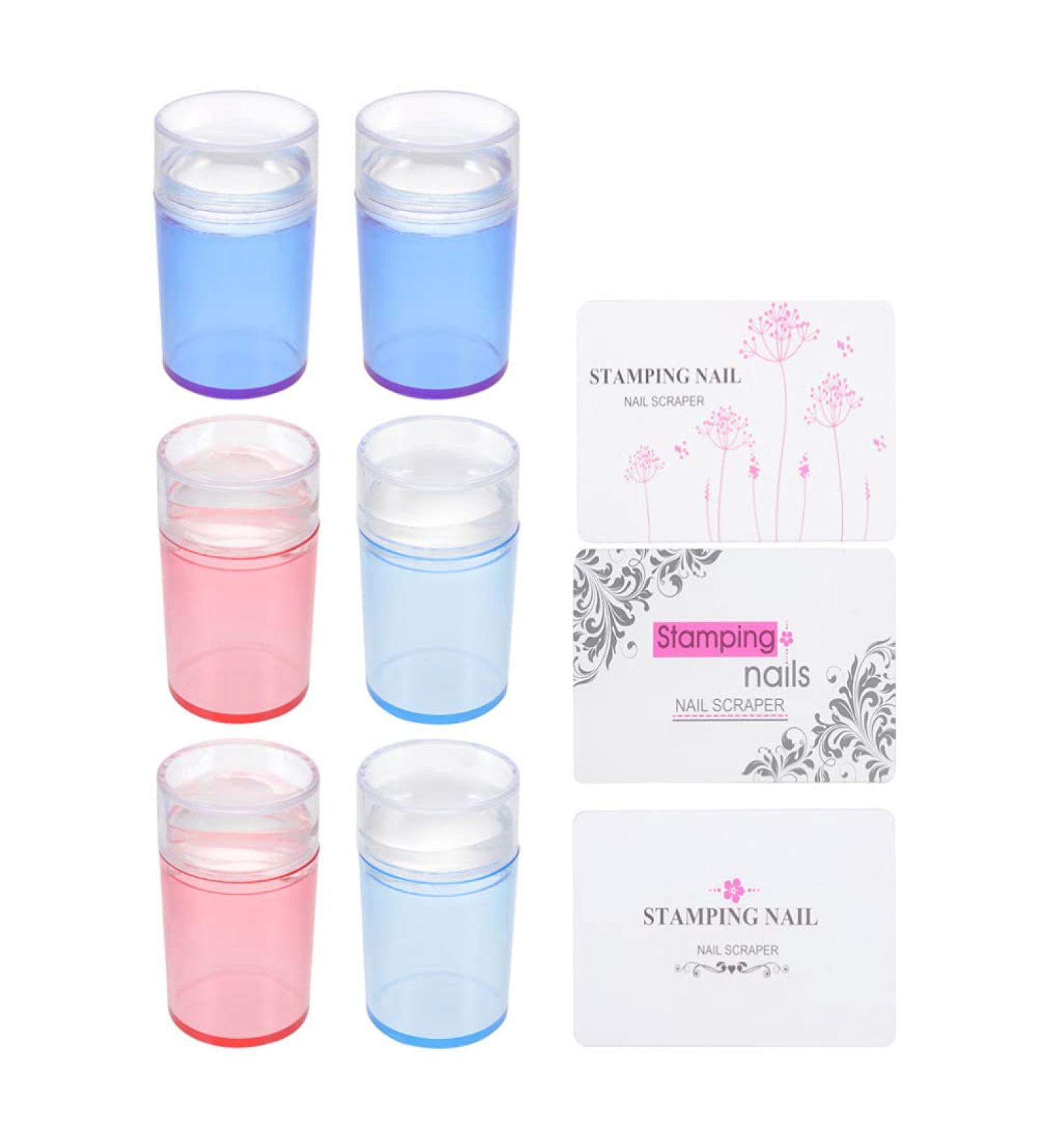 Beaupretty Clear Jelly Nail Art Stamper Kit - Double-Sided Silicone Punch & Scraper 3 Set (Random Color) - DIY Nail Art Tools for Perfect Designs - Buy Online on SooperMarket.com