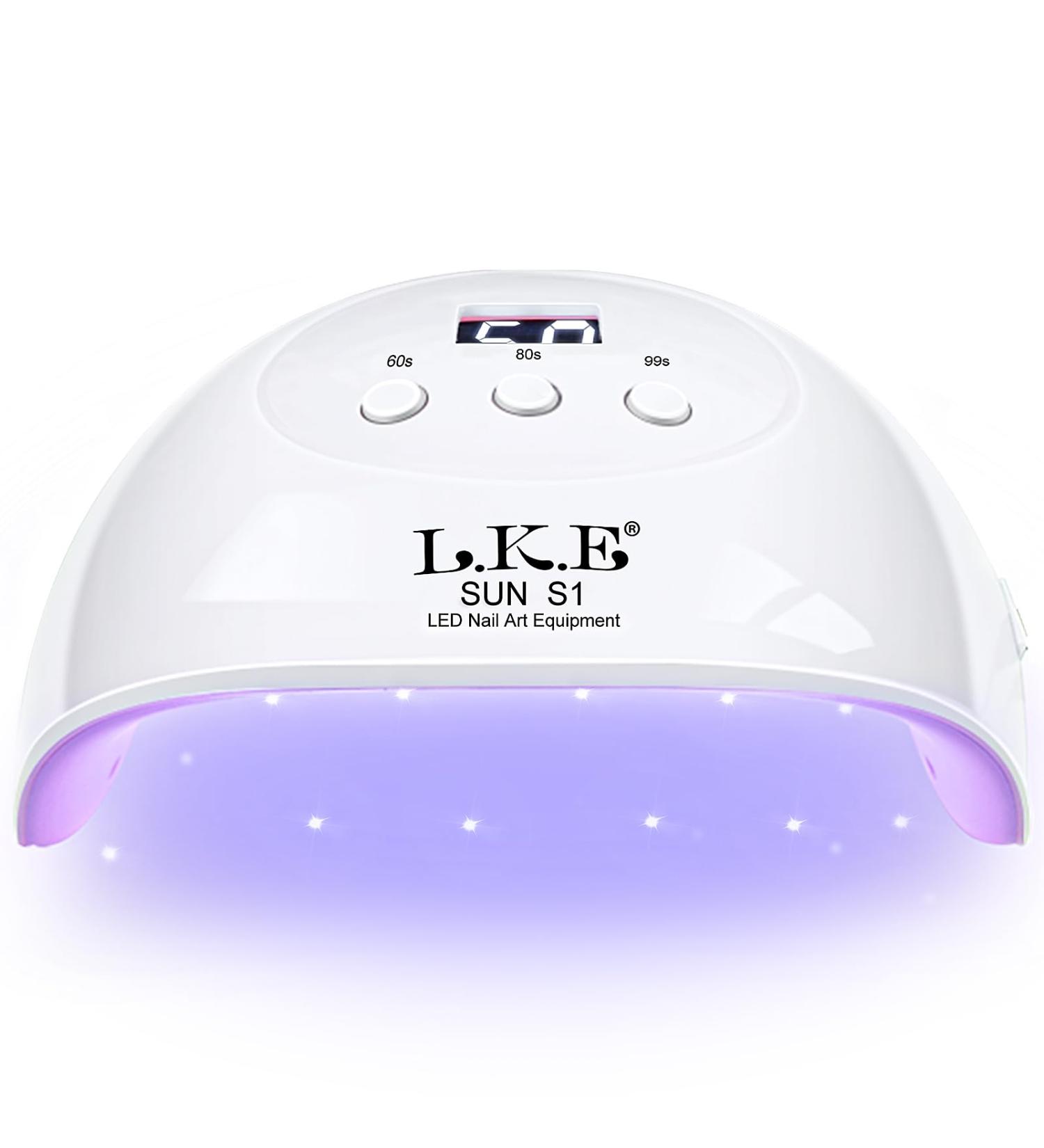 72W UV Nail Lamp for Gel Nails LKE LED Nail Dryer with Timer & Auto Sensor | Professional Nail Art Tools - Buy Online on SooperMarket.com