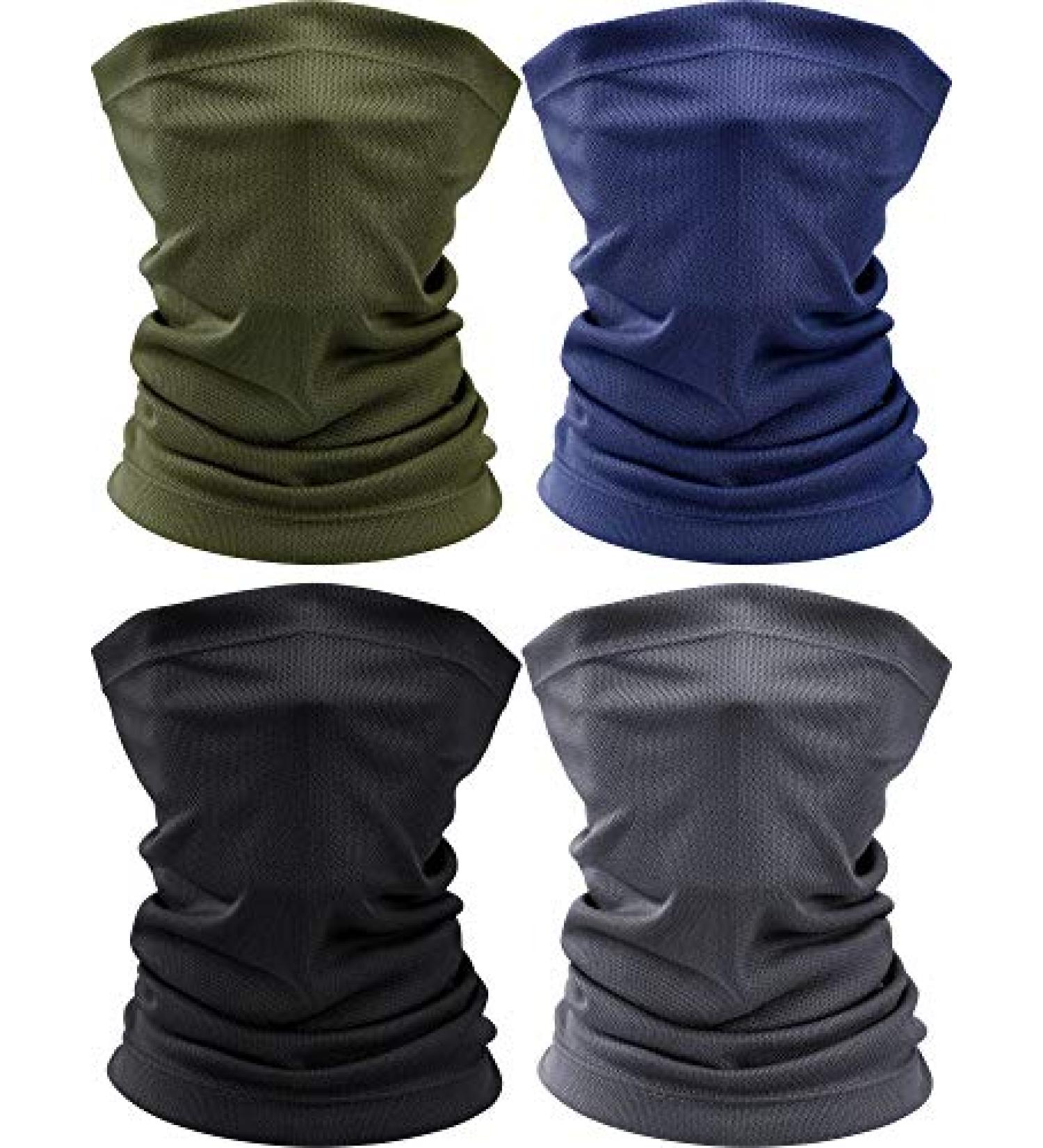 4-Piece Thin Breathable Neck Gaiter Face Scarf Mask for Dust and Sun Protection - Windproof - Buy Online on SooperMarket.com