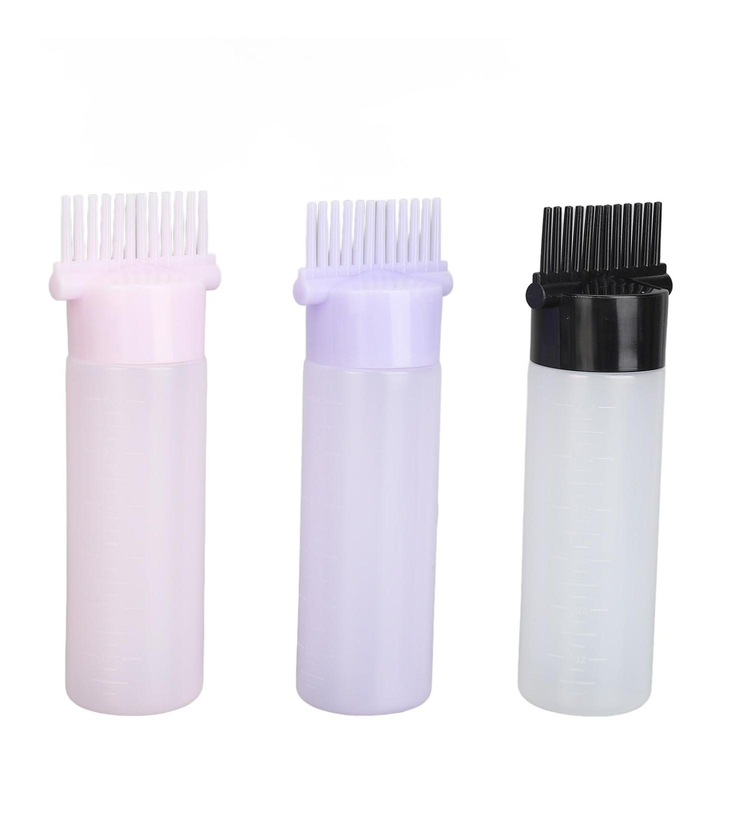 KKPLZZ 3 Colors Hair Coloring Oiling Bottle Root Comb Applicator Bottle with Graduated Scale for Beauty Salon - Buy Online on SooperMarket.com