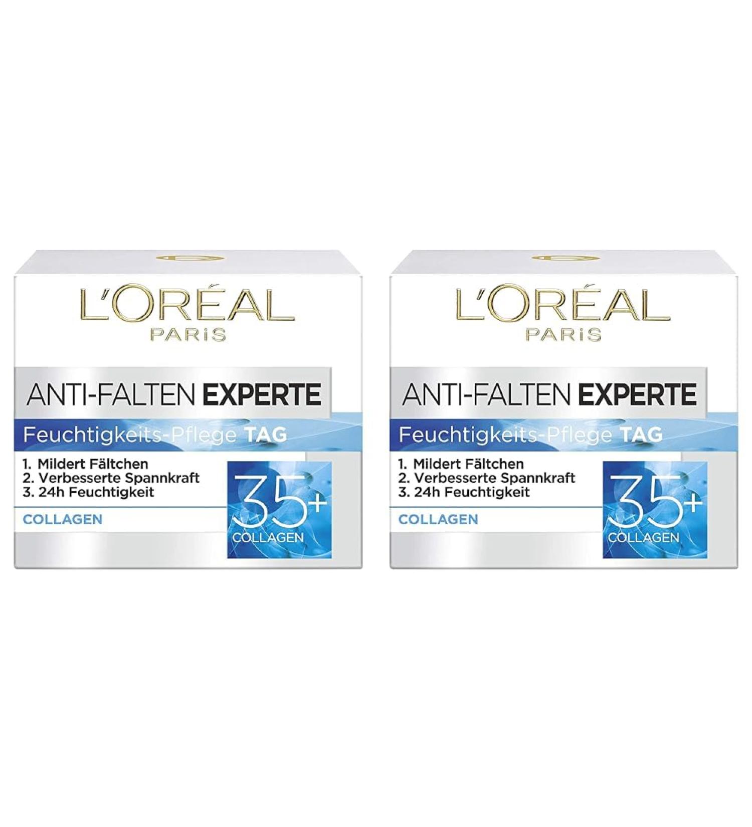 L'Or al Paris Anti-Aging Moisturizer with Collagen | 24h Hydration & Wrinkle Reduction | 50ml (Pack of 2) - Buy Online on SooperMarket.com
