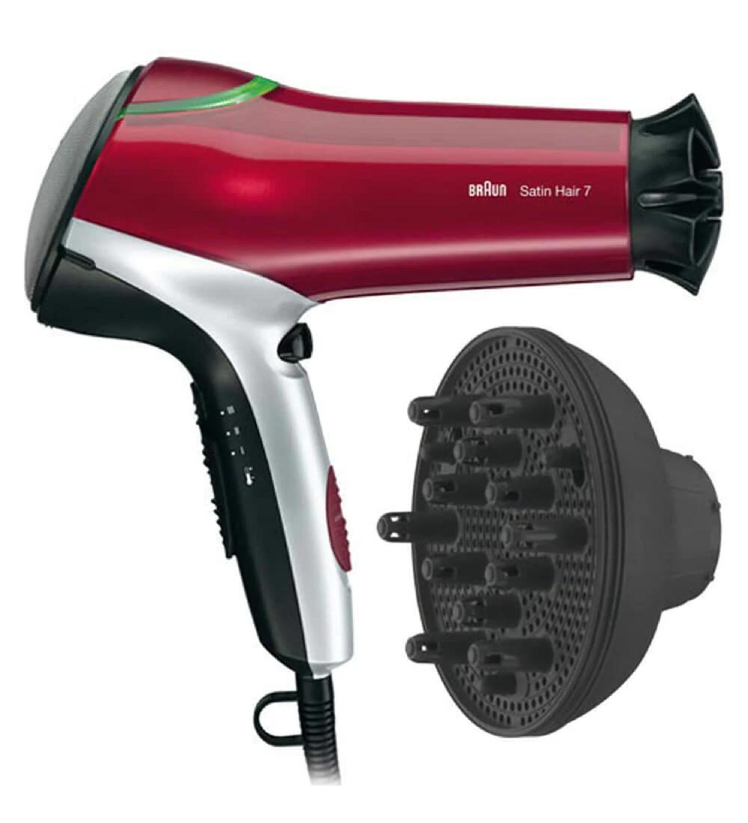 Brown Satin Hair 7 hair dryer professional hair dryer with IONTEC and COLOUR SAVER Technology HD770 1 piece (1 -pack) black/red black and red