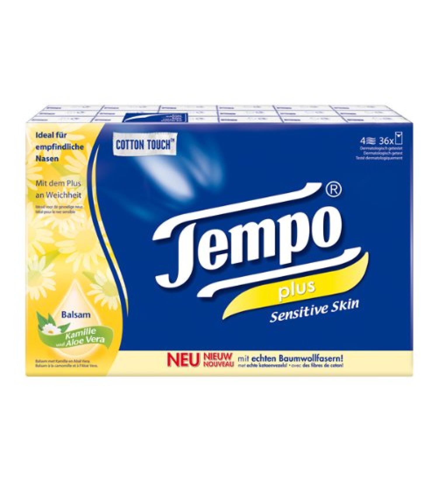 Tempo tissues Plus Sensitive 36 packs 324 pieces (1 pack)