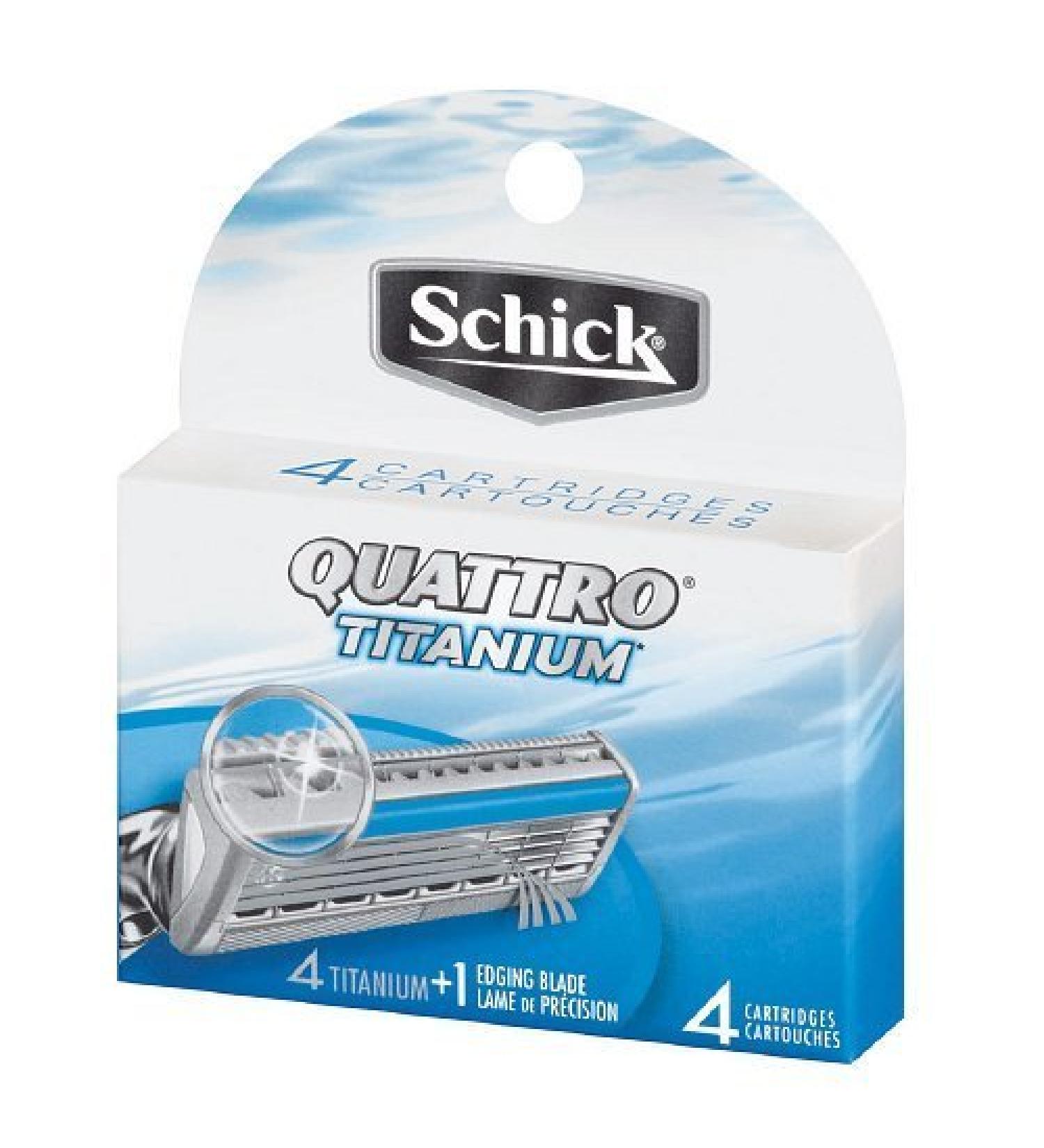 Schick Quattro Titanium Razor Blade Refills for Men - 24 Cartridges