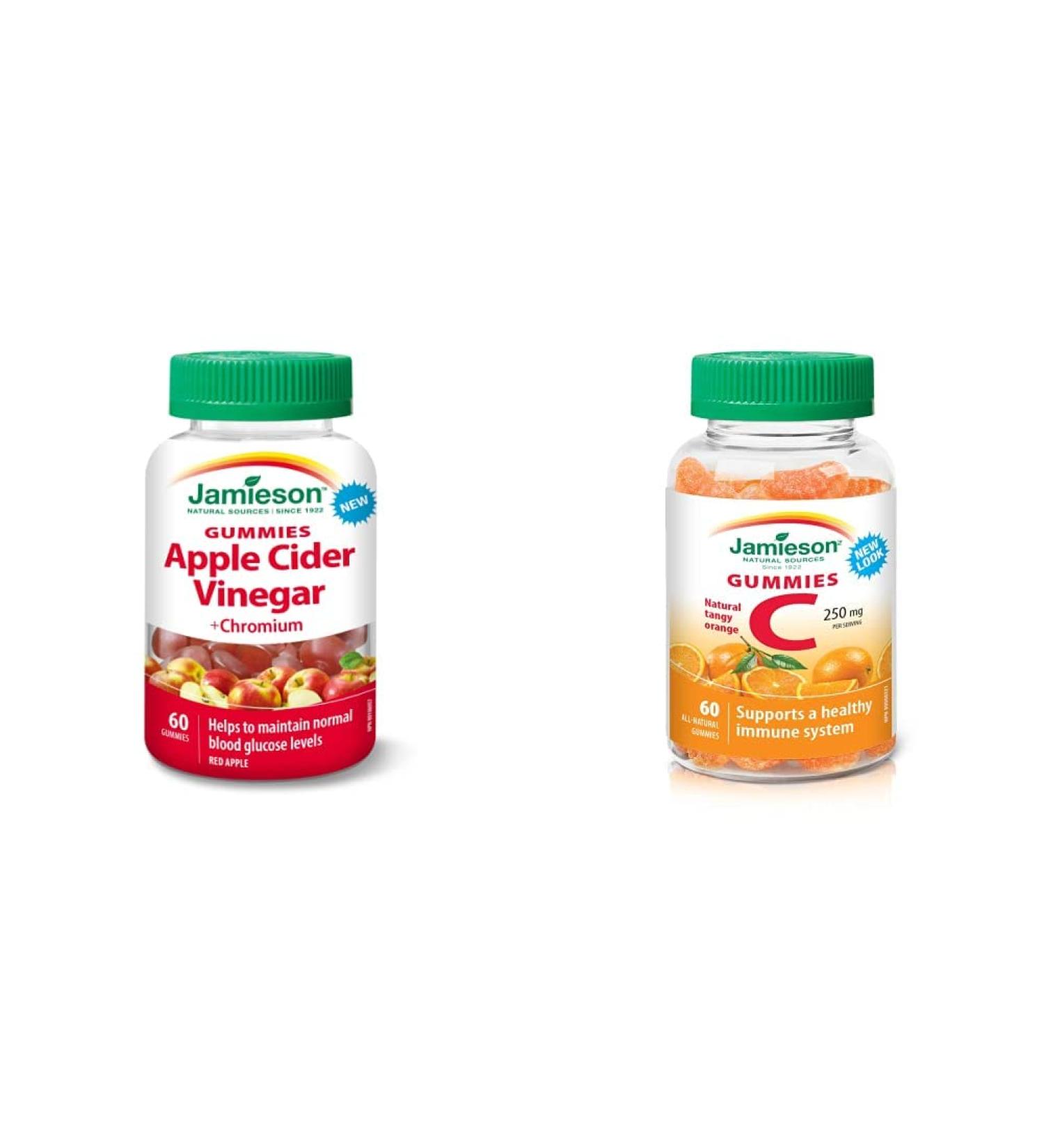 Jamieson Apple Cider Vinegar Gummies and Vitamin C Gummies Bundle (60 Count Each) - Buy Online on SooperMarket.com