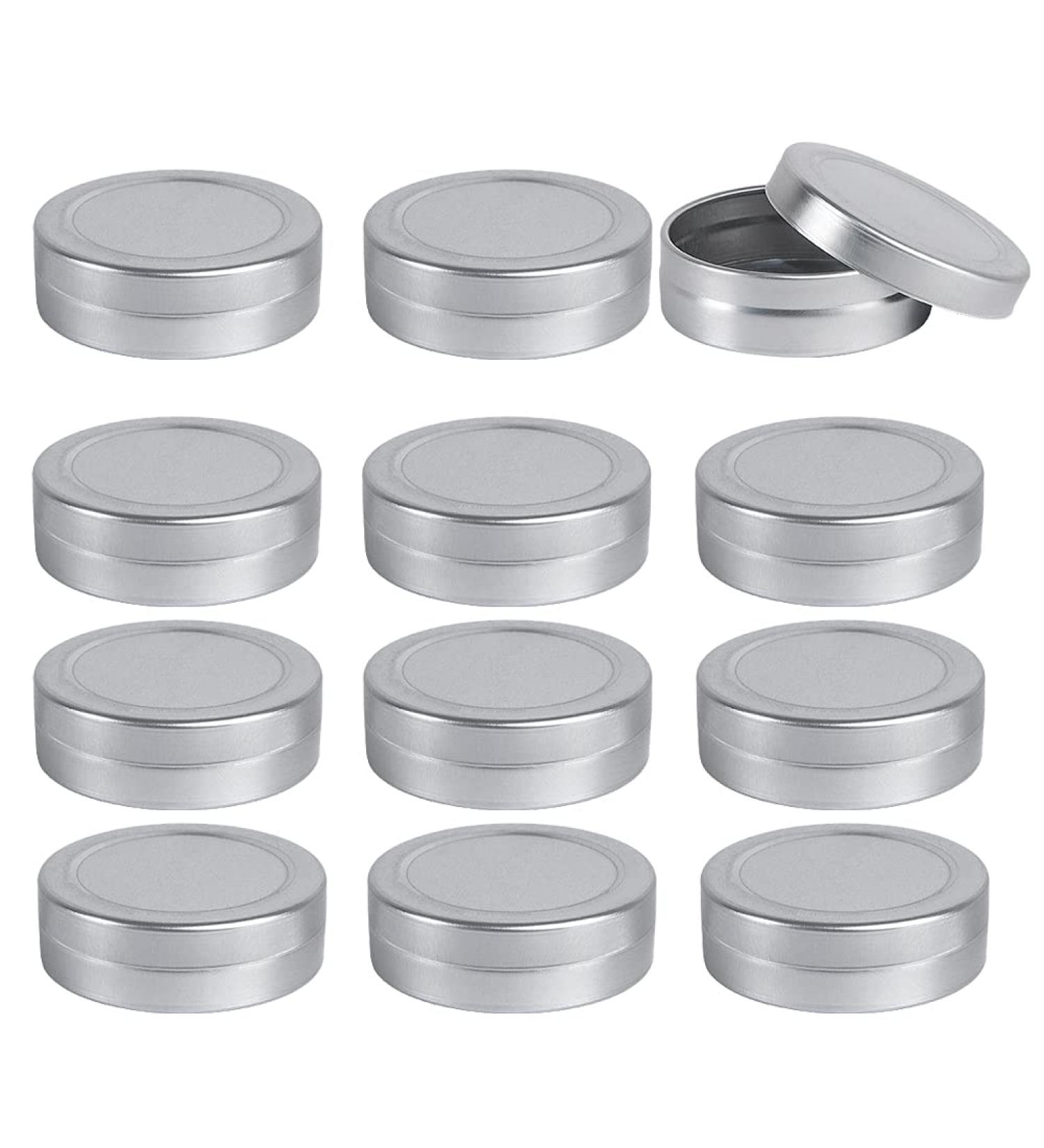Zeoabsy 12-Piece 15ml Silver Aluminum Cans - Empty Tin Boxes for DIY Ointments Cosmetics & Candle Making - Buy Online on SooperMarket.com