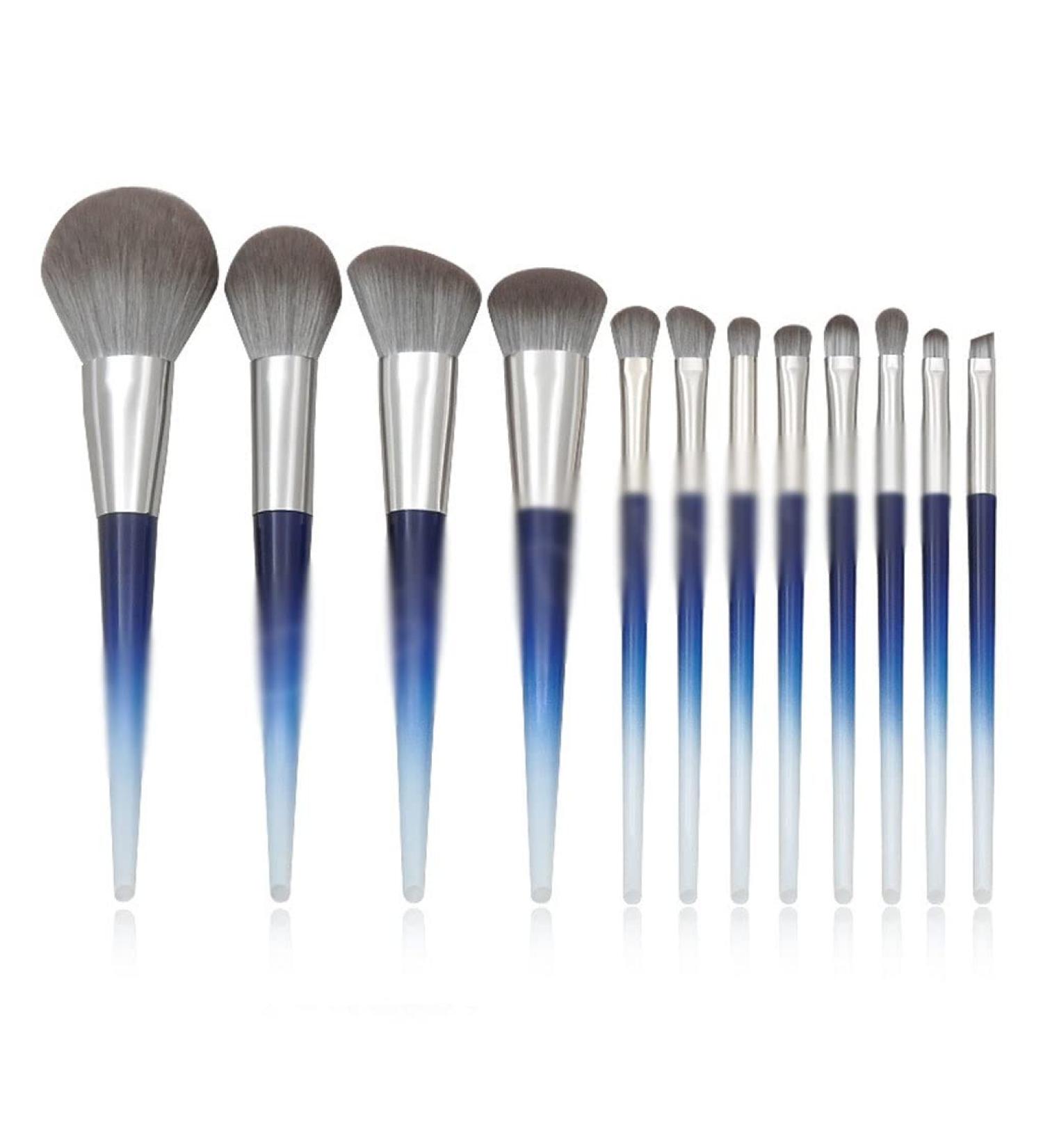 DFHBFG 12 Cone Bevel Tail Handle Makeup Brush Set - Gradient Handle Loose Powder & Eye Brush Tools for Flawless Makeup Application - Buy Online on SooperMarket.com