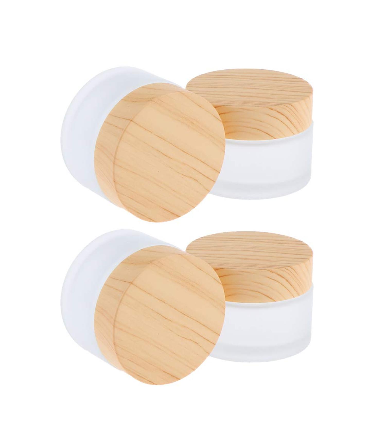 B Blesiya 4 Pieces 50g Empty Glass Cream Jars - Ointment & Cosmetic Containers with Screw Lid for International Shipping - Buy Online on SooperMarket.com