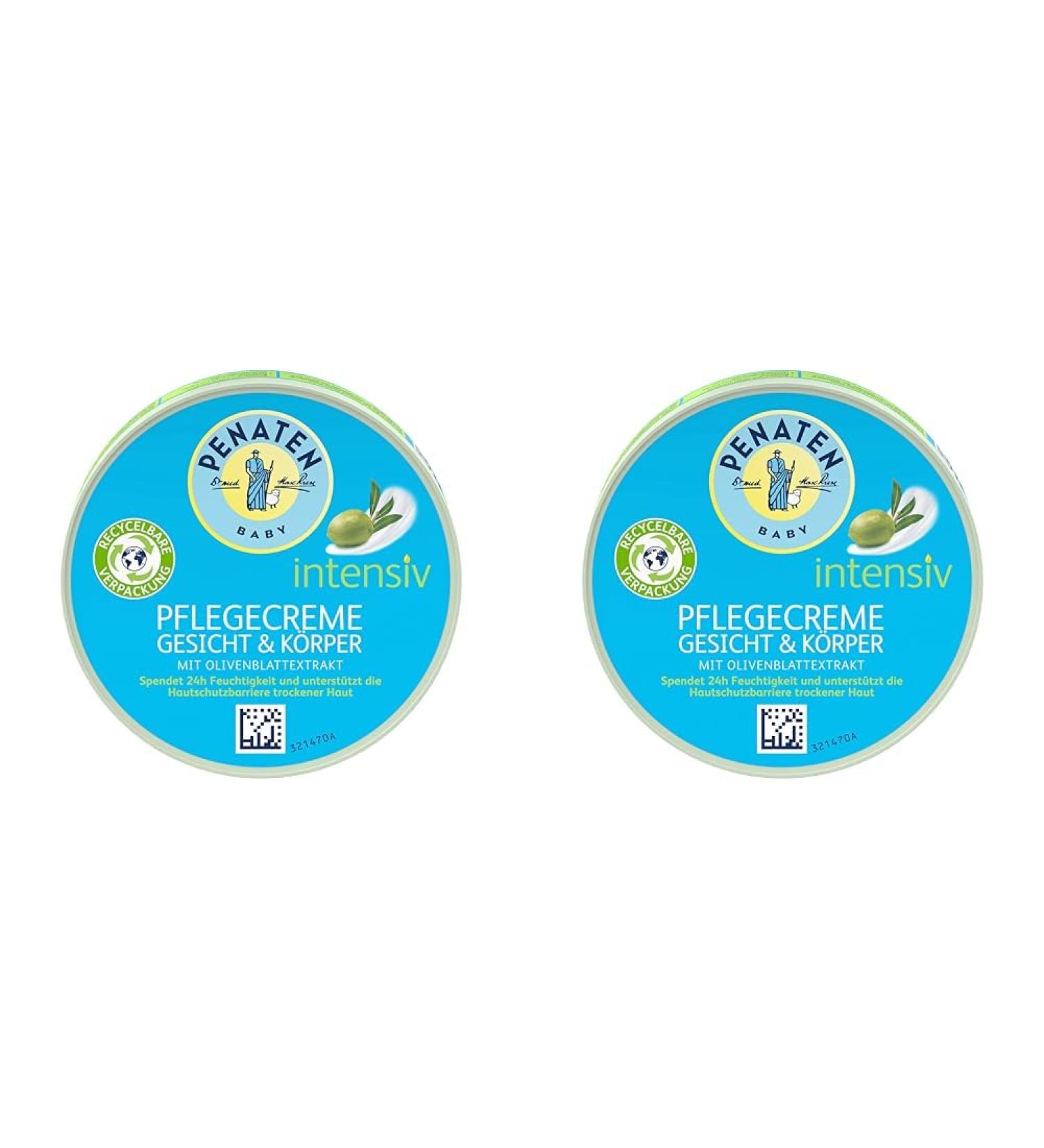 Penates Baby Intensive Care Cream - 24H Moisturizer with Olive Leaf Extract | Face & Body - 100ml (2-Pack) - International Shipping - Buy Online on SooperMarket.com