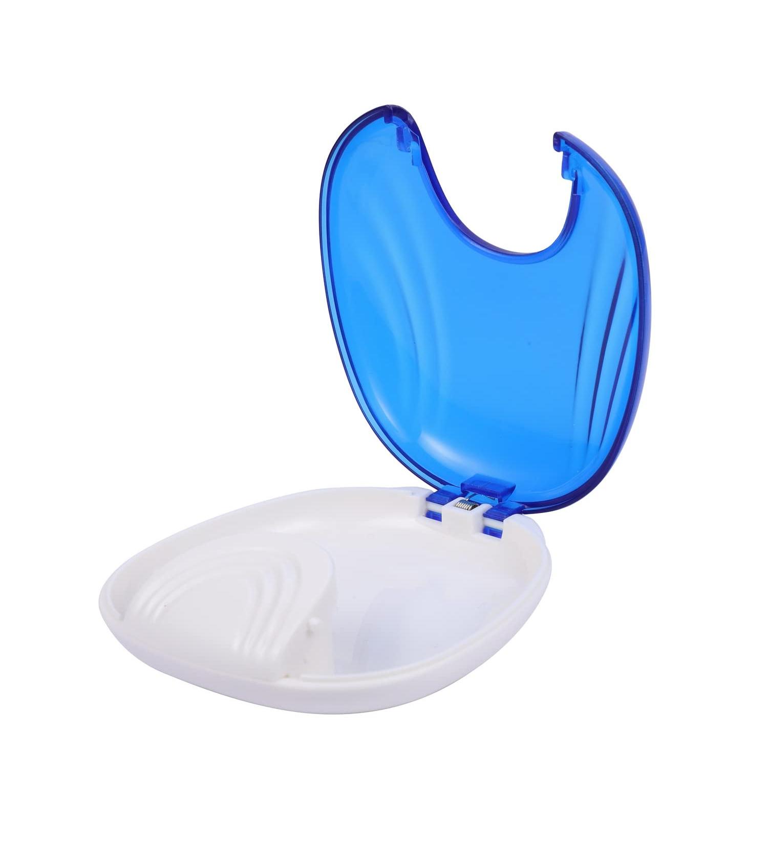 Press-to-Open Retainer Case Portable Denture Box Teeth Retainer Box False Teeth Container for Denture Braces Mouth Guard (Blue) - Buy Online on SooperMarket.com