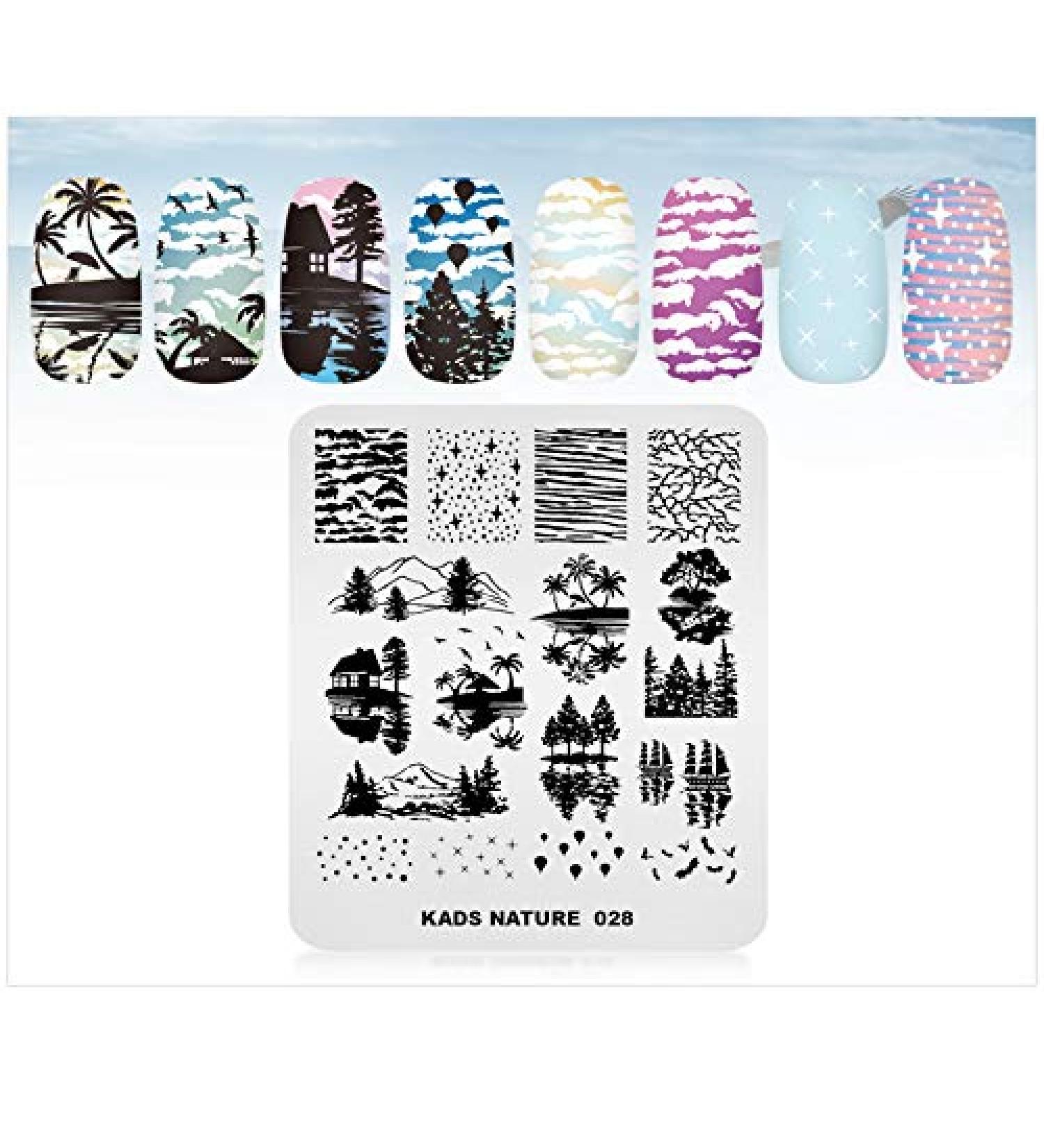 Alexnailart Nature Theme Nail Image Stamp Stencil #2 - Perfect Manicure Printing Tool for Stunning Nail Designs - Buy Online on SooperMarket.com