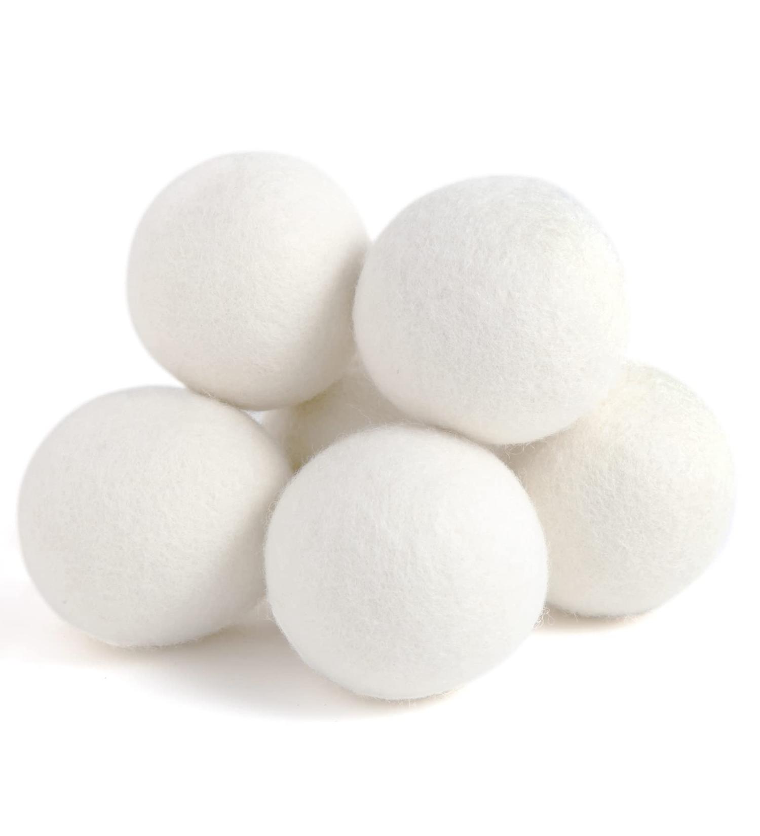 Woolly Molly XL 6-Pack Organic Wool Dryer Balls New Zealand Wool, 1200 Loads, Energy & Time Saver, Fabric Softener, Anti-Static, Lint Free - Buy Online on SooperMarket.com