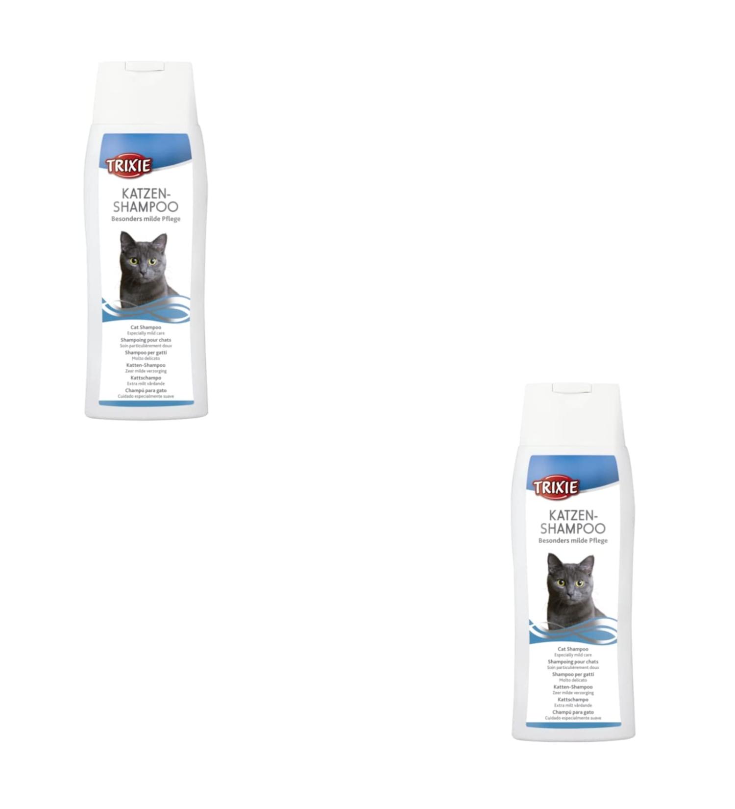 Trixie Katzenshampoo Double Pack | 2 x 250 ml | Gentle Cat Shampoo with Chamomile Extract for All Breeds | Revitalizing Pet Care - Buy Online on SooperMarket.com