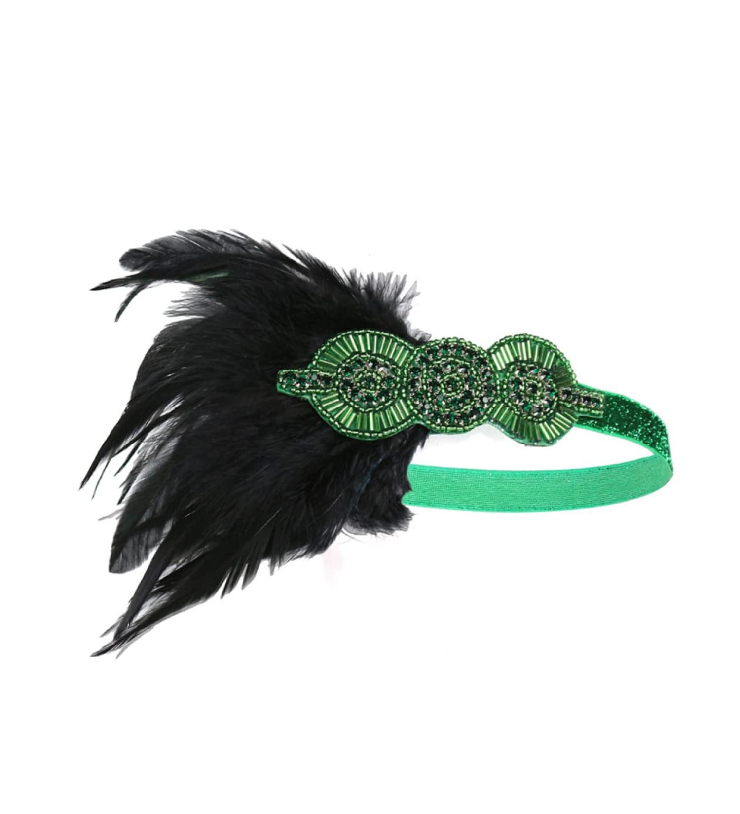 HAPINARY Feather Headdress Vintage Hairband Hair Band Headdress for Party Hairband Party Headdress Hijab 1920s Headband Dance Headpiece Turban Party Headwear Bride Accessories Prom One Size Green - Buy Online on SooperMarket.com