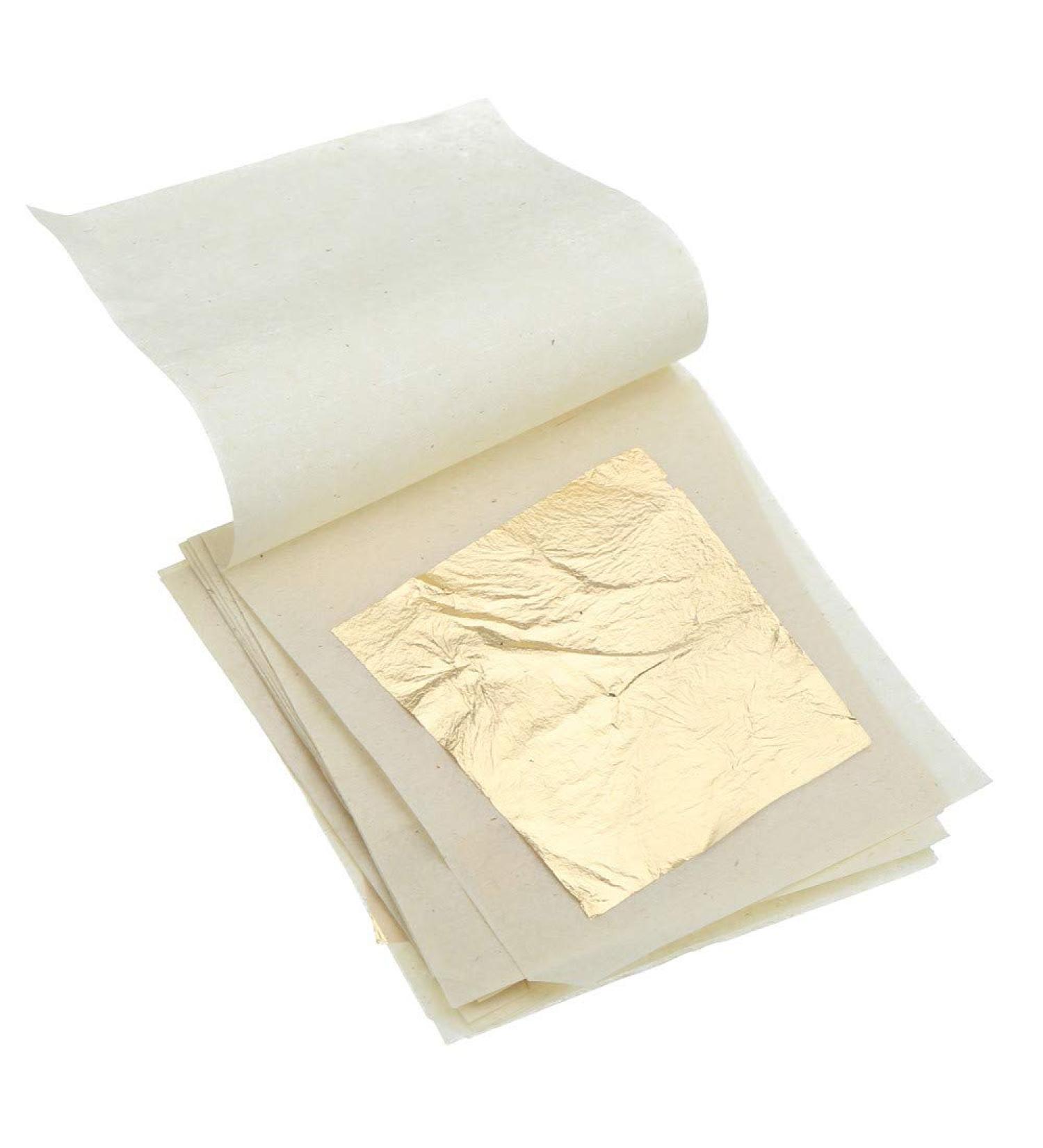 10 Genuine 24K Edible Gold Leaf Sheets from Germany - 1.7x1.7 inch, Food Grade for Cake Decorations and Desserts - Buy Online on SooperMarket.com