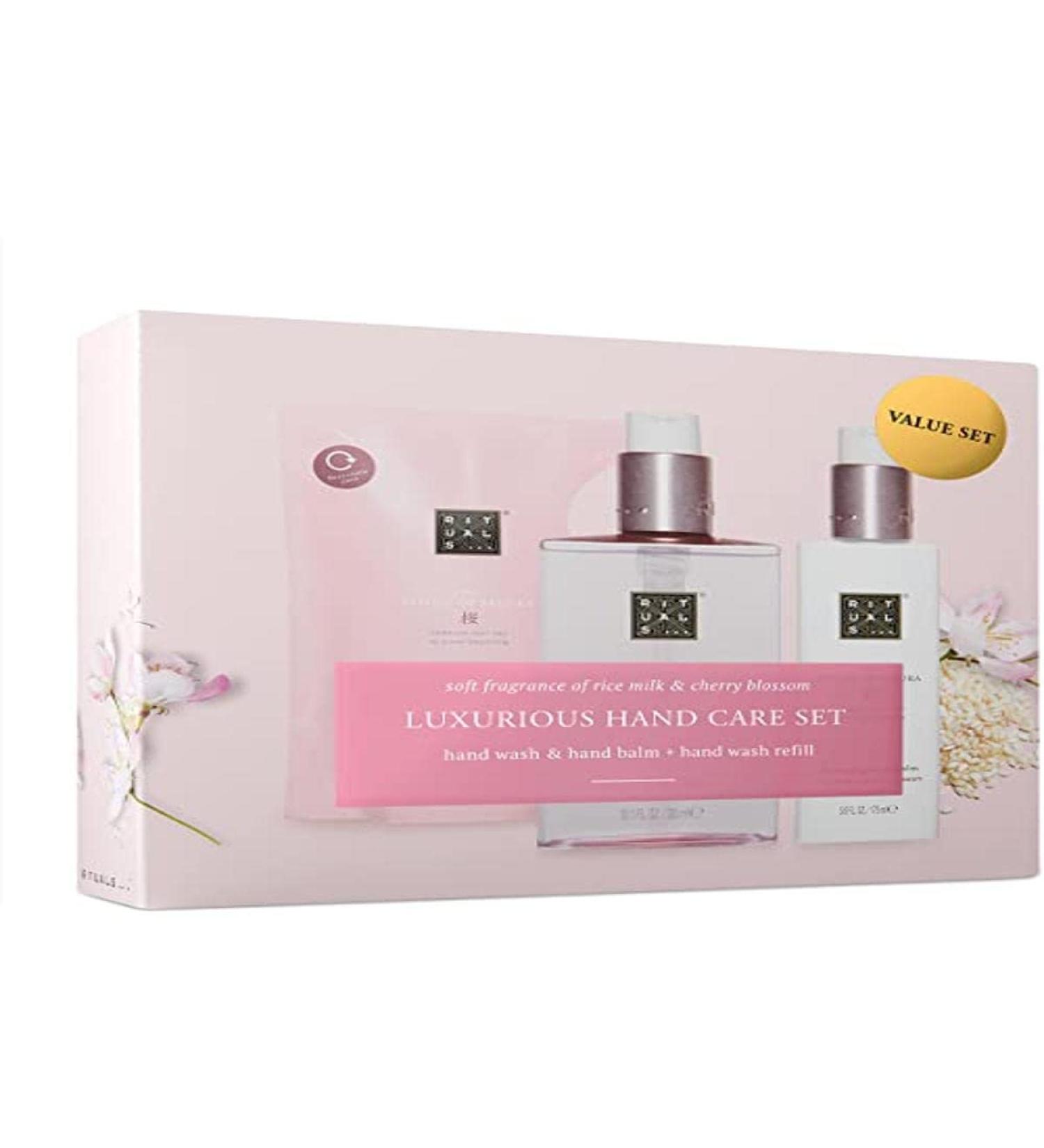 RITUALS Sakura Softening & Nourishing Hand Care Set - Hand Lotion, Hand Wash & Hand Wash Refill Set with Cherry Blossom & Rice Milk
