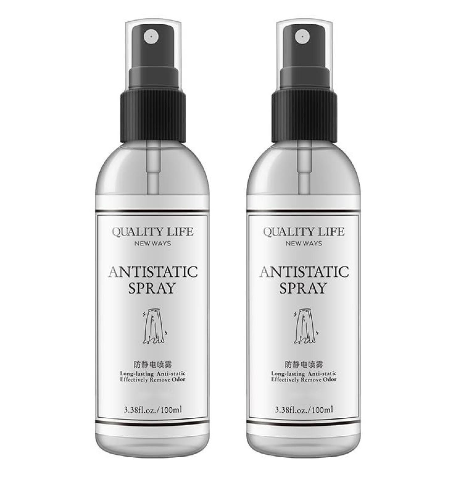 Static Shield Spray (2 Bottles) - Reduce Static in Clothes & Hair Anti-Frizz & Flat Crease Solution - Buy Online on SooperMarket.com