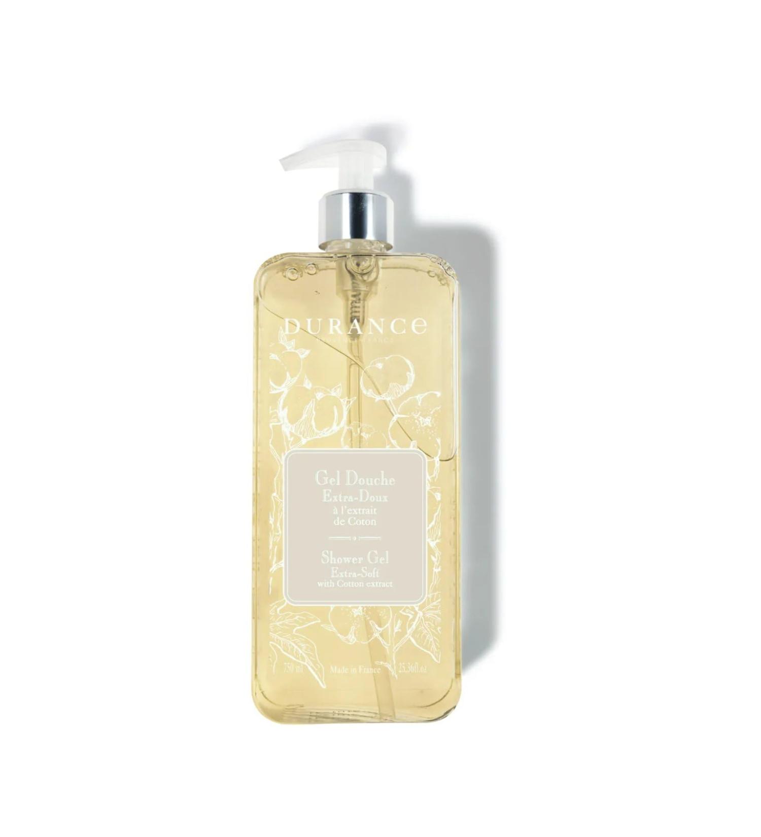 Durance Cotton Extract Marseille Shower Gel 750ml - Body Wash With Almond & Olive Oils - Gently Cleanses Hydrates & Softens Skin - Vegan Friendly - Buy Online on SooperMarket.com
