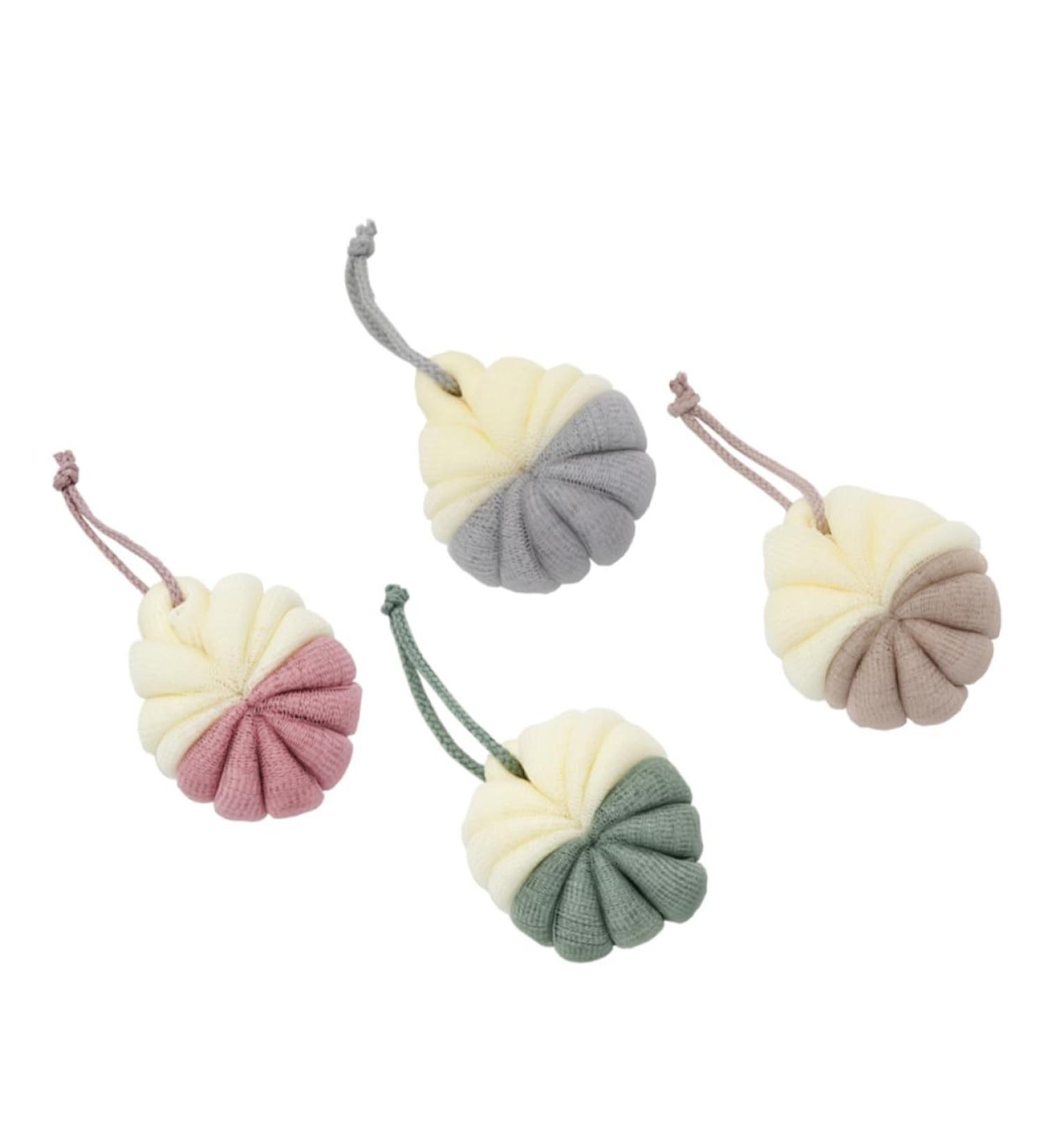 NOLITOY 4 Pcs Bath Bouquet Body Scrubber - Exfoliating Mesh Pouf & Shower Loofah | Spa Quality Shower Scrubber for Deep Cleaning & Relaxation - Buy Online on SooperMarket.com
