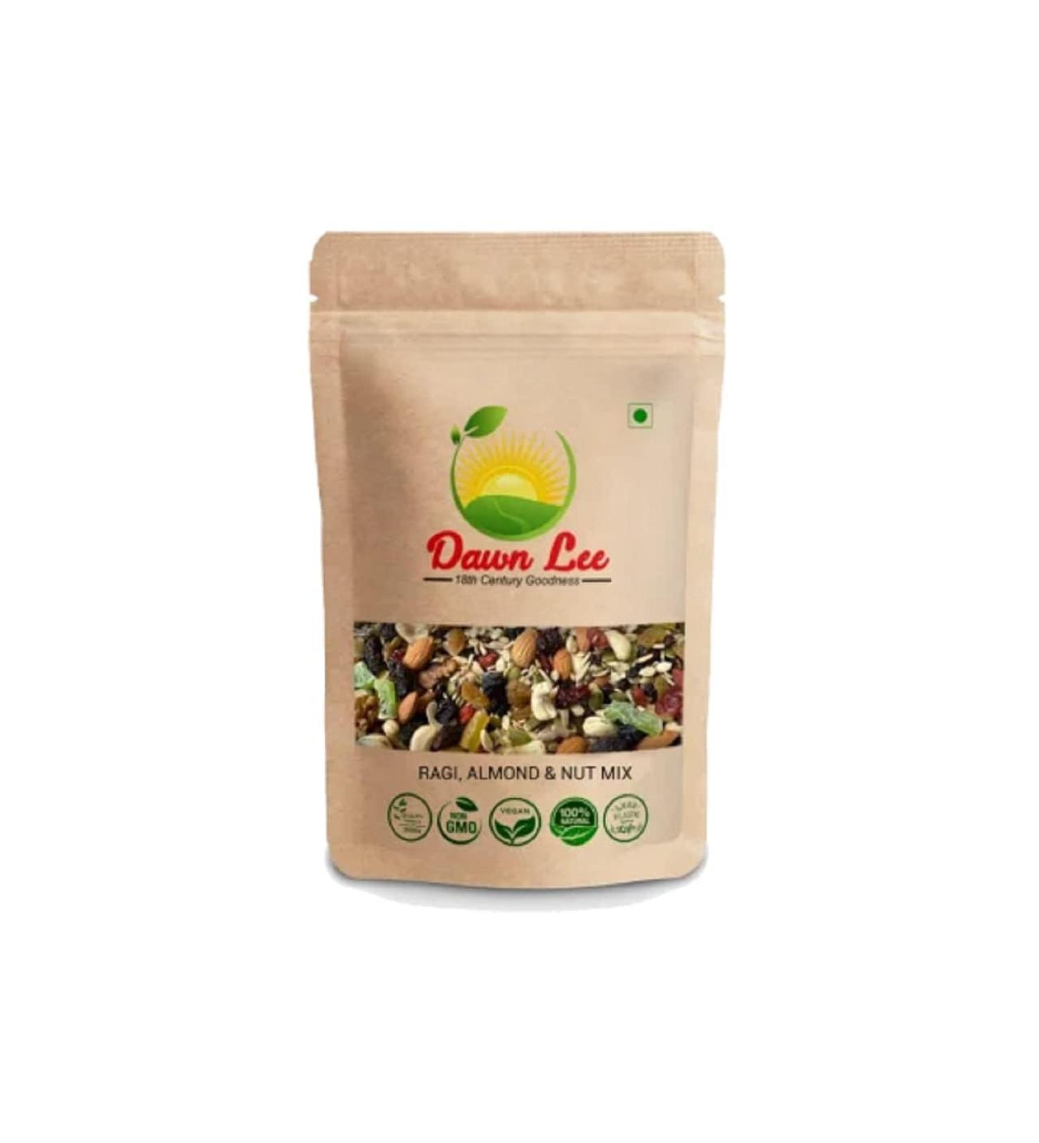 Dawn Lee Superfood Mix Ragi Breakfast - Ragi Almond & Nut Mix175 Gram - Healthy Mixture - Raw Super Seeds - Wholesome Snack - Healthy Snacks - Diet Protein - Gluten Free - Natural Dry Fruits - Buy Online on SooperMarket.com