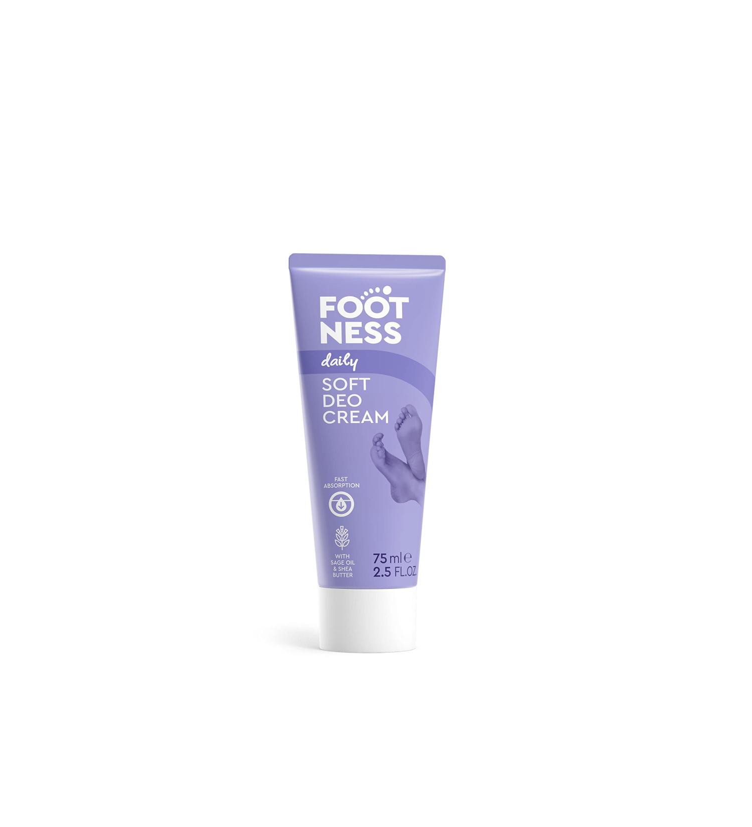 FOOTNESS Soft Deo Foot Cream - 3 in 1 Moisturizer for Silky Soft Deodorized Feet - 75 ml - Buy Online on SooperMarket.com