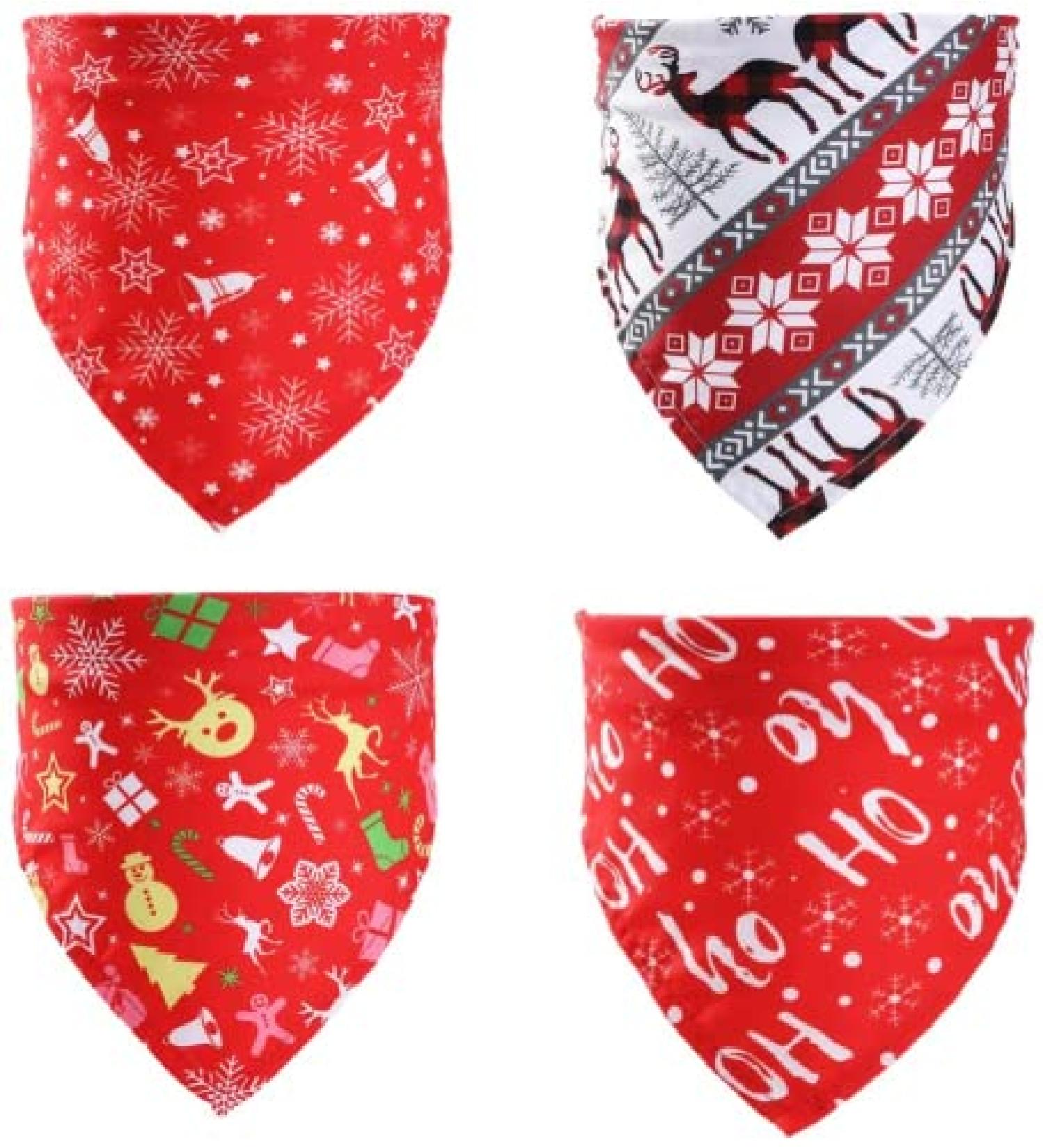 Dog Bandanas 4 Pack Dog Christmas Bandana Classic Buffalo Plaid Pets Scarf Triangle Bibs Neckerchief Set Pet Costume Accessories Decoration for Small Medium Large Dog and Cats 4PC Xmas - Buy Online on SooperMarket.com