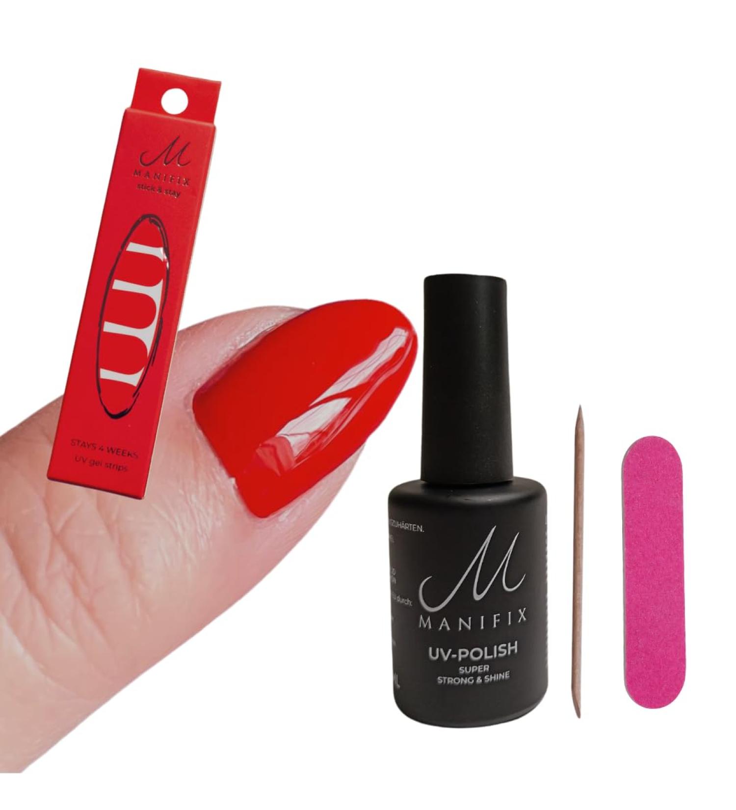 Buy Manifix UV Gel Foils Starter Set - YES I am Red | Vegan Eco-Friendly Nail Gel Stickers | Swiss Beauty Innovation Award 2021 - Buy Online on SooperMarket.com