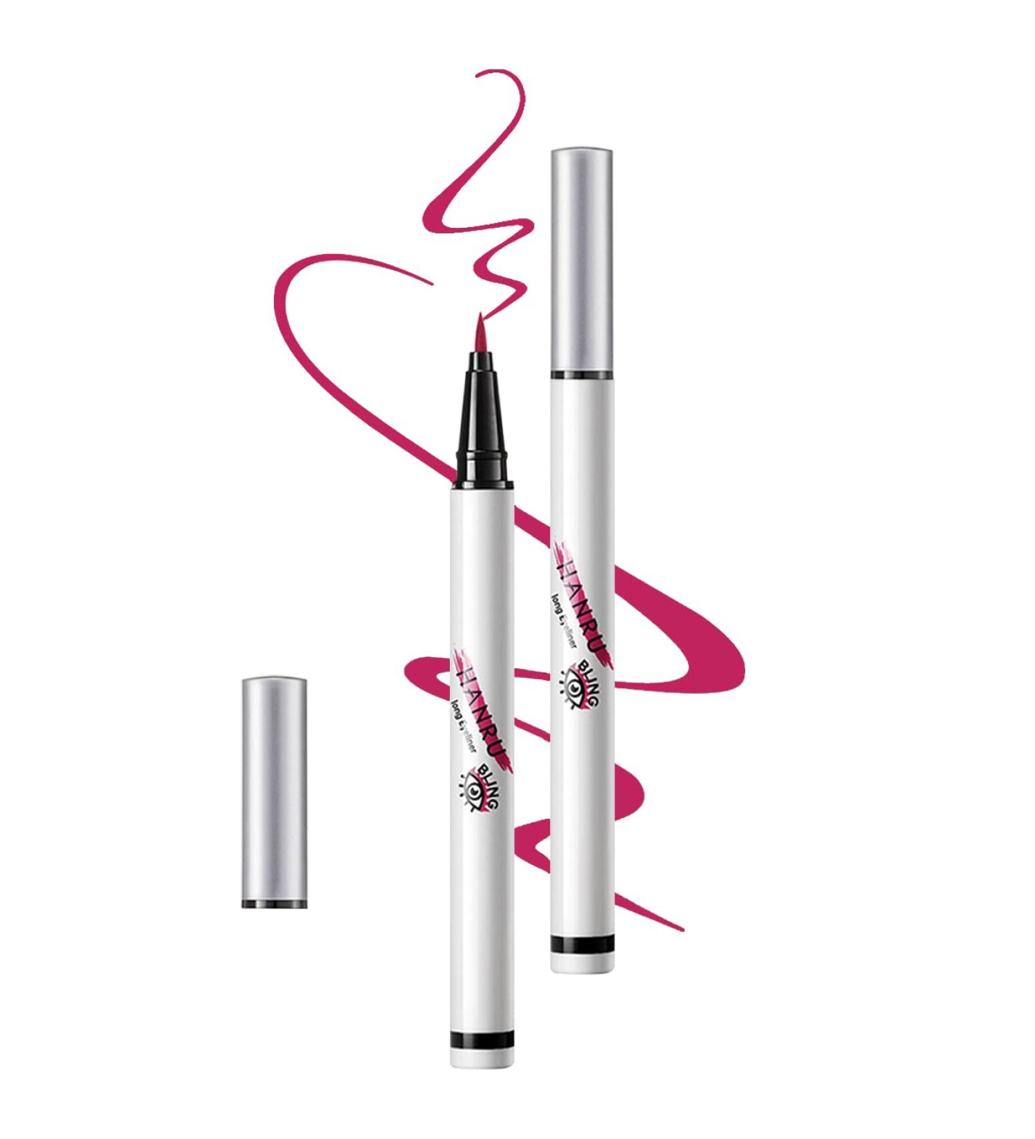 Pink purple Multicolor Waterproof Very Fine Eyeliner Advanced Liquid Eyeliner Felt Tip Eyeliner Eyeliner Eyebrows Eyelashes Body Paint Multi-Purpose Pen (Pink purple)