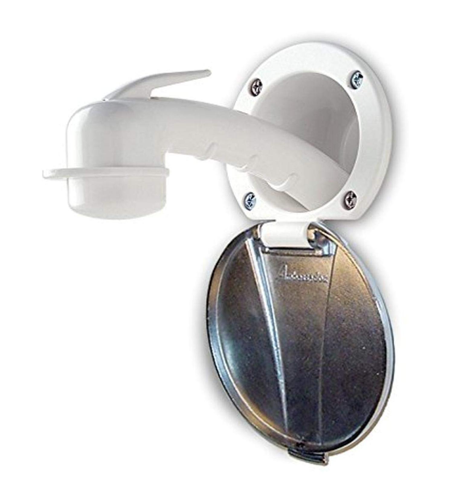 Ambassador Marine Stainless Steel Lid/Plastic Cup Recessed Shower Kit with Small White Sprayer and 6-Feet Hose