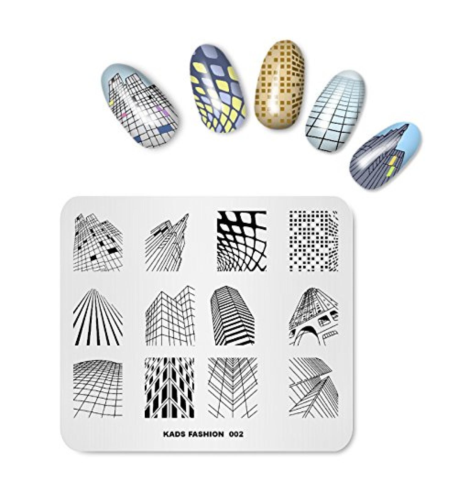Alexnailart Nail Art Stamping Plate Fashion Building Lattice Template Image Plate Nail Art Tools (FA002) - Buy Online on SooperMarket.com