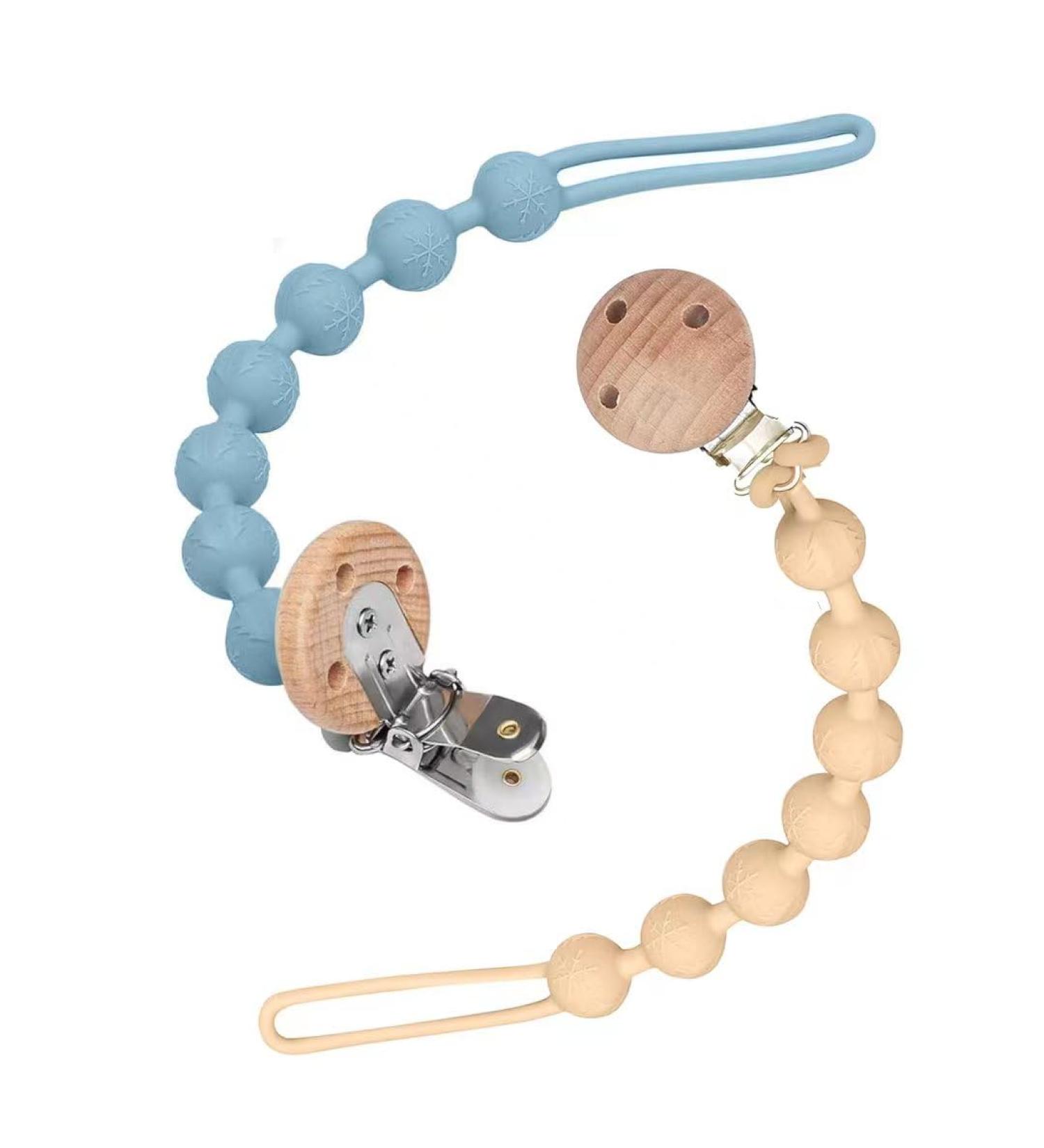 Buy Wesweet BPA-Free Silicone Pacifier Chain | Gift-Ready Baby Pacifier Band for Boys & Girls (Blue + Apricot) - Buy Online on SooperMarket.com