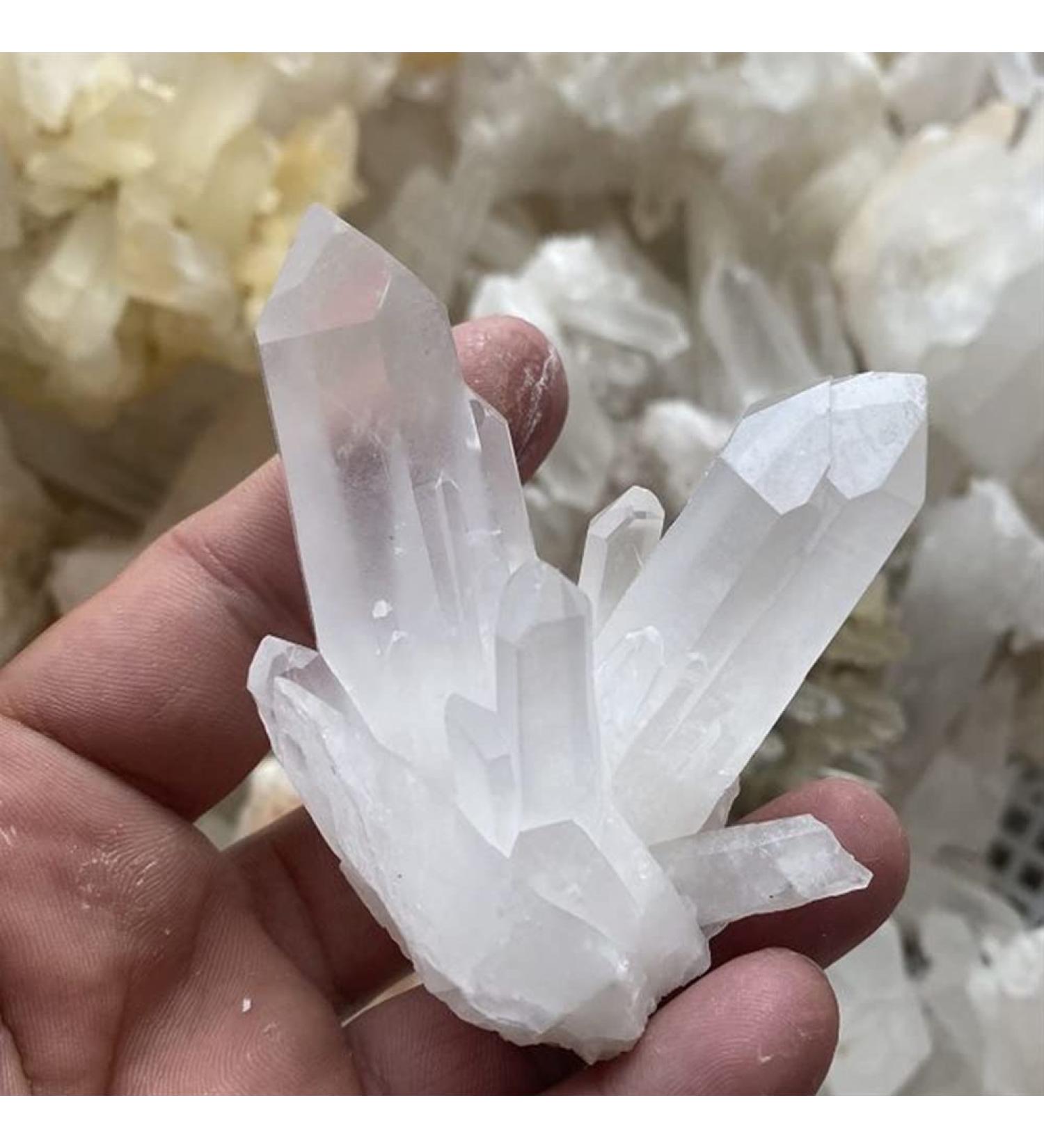 Home Decoration Natural Beautiful White Crystal Cluster Clear Quartz Raw Ore Crystals Point Specimen Home Decor Crafts Ornaments Stones Crystal (Size : 60-70g) - Buy Online on SooperMarket.com