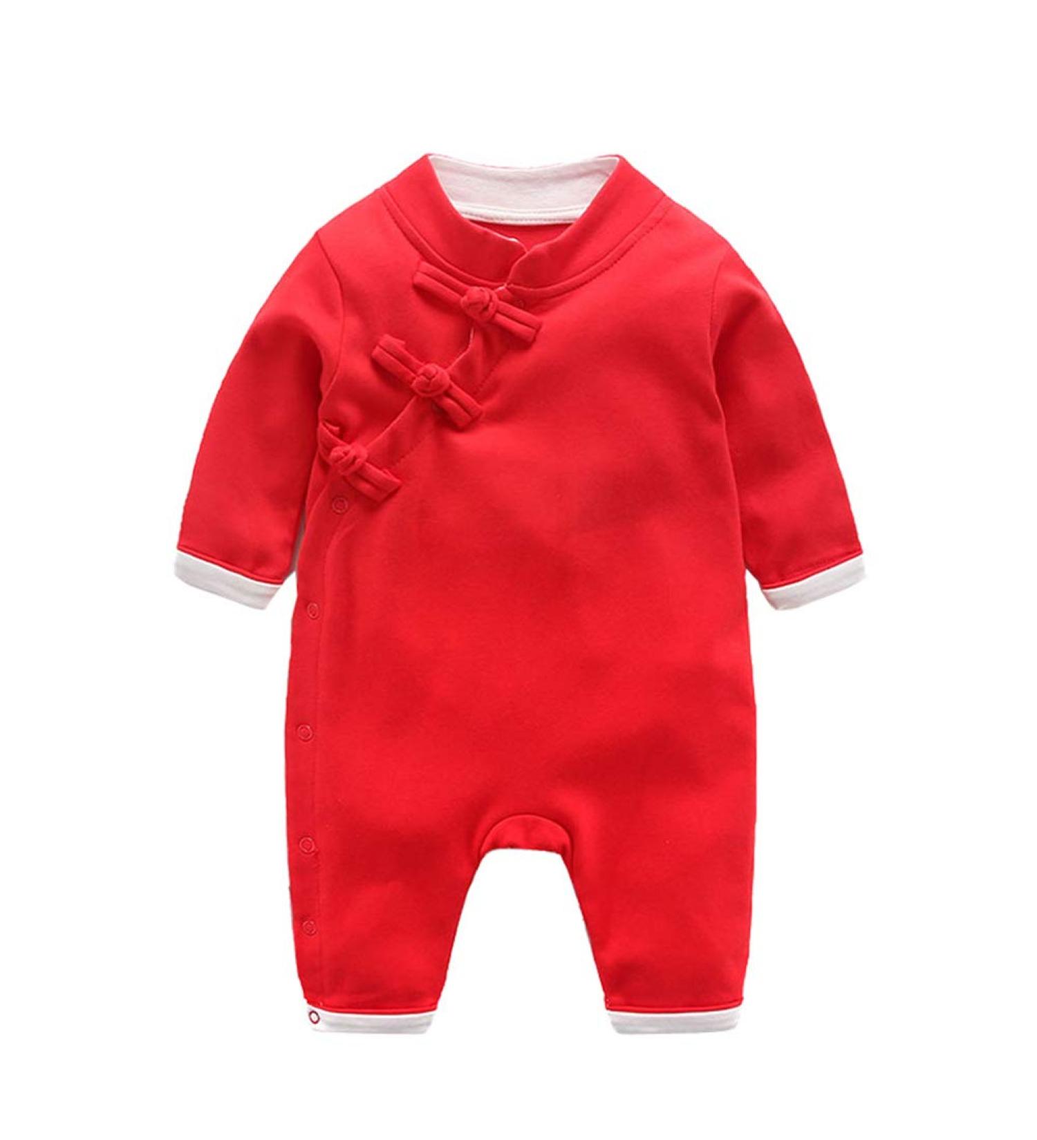 Mud Kingdom Baby Boys Girls Traditional Chinese New Year Jumpsuit - Red (3 Months) - Buy Online on SooperMarket.com